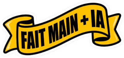 Autocollant « Fait main + IA »