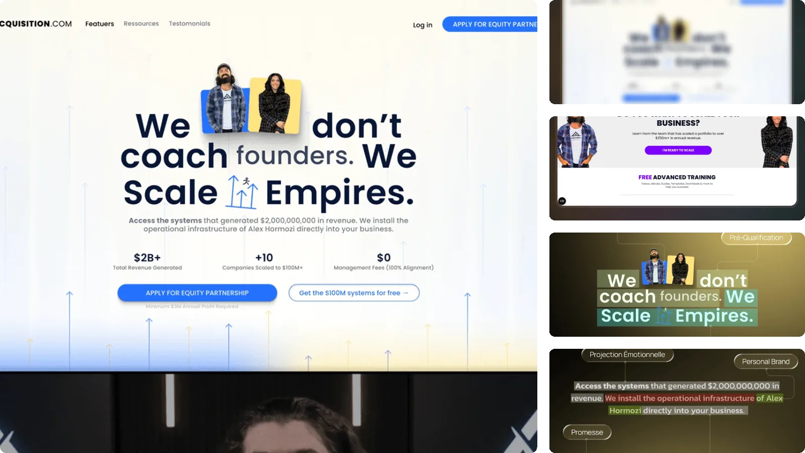 Moodboard du projet Acquisition.com