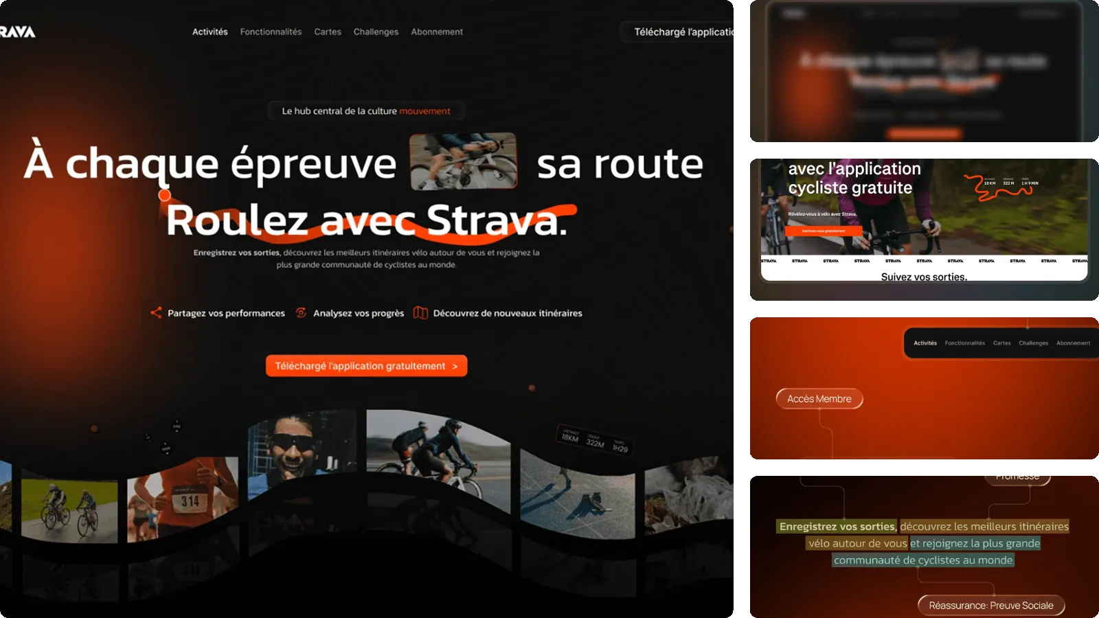 Moodboard du projet Strava