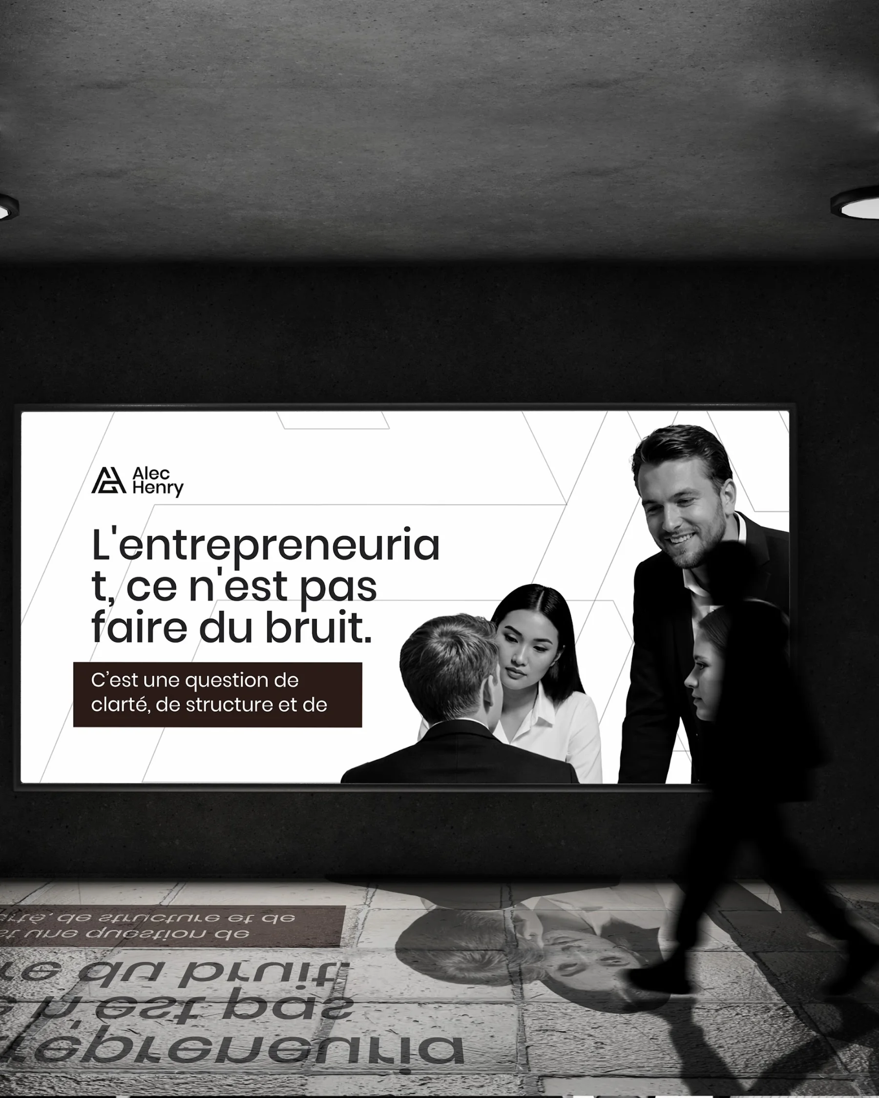 Un écran « L'entrepreneuriat, ce n'est pas faire du bruit »