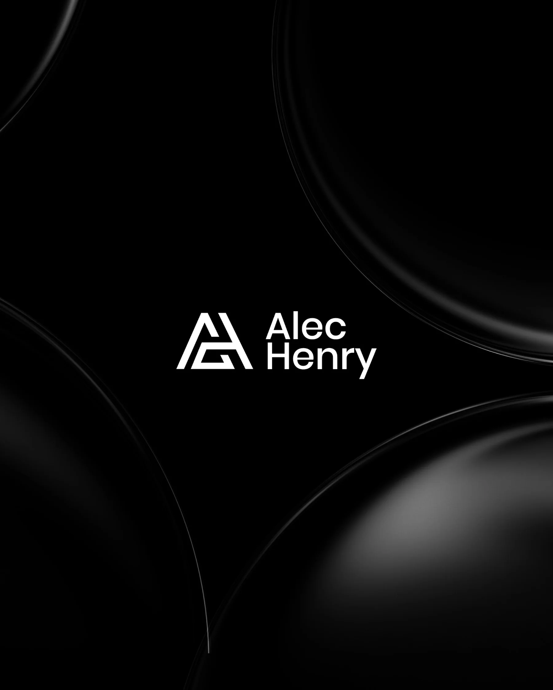 Le logo Alec Henry sur un fond noir