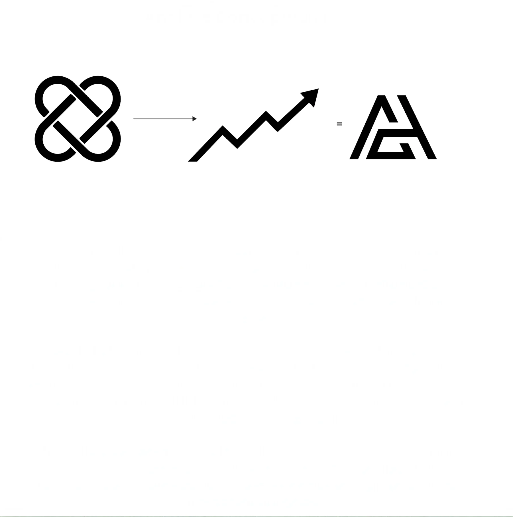 Le symbole : l'infini, une courbe qui monte, puis le A
