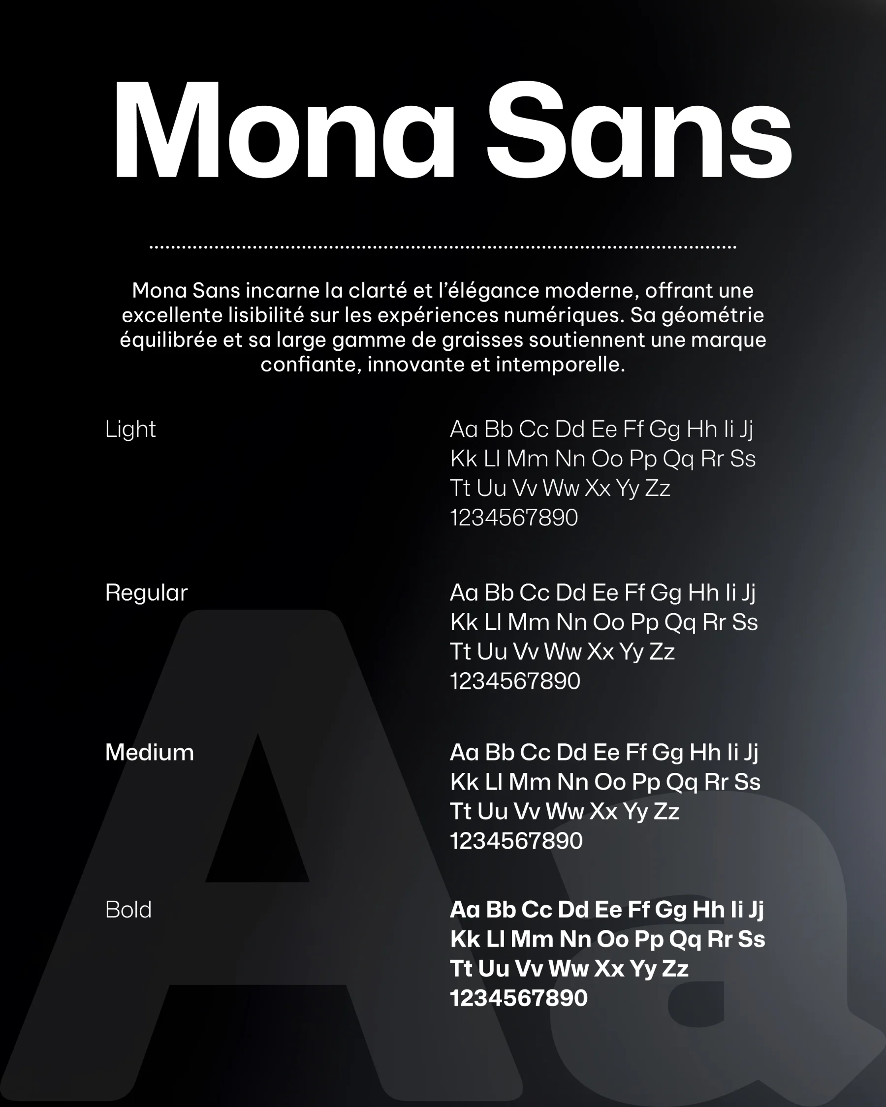 La typographie Mona Sans