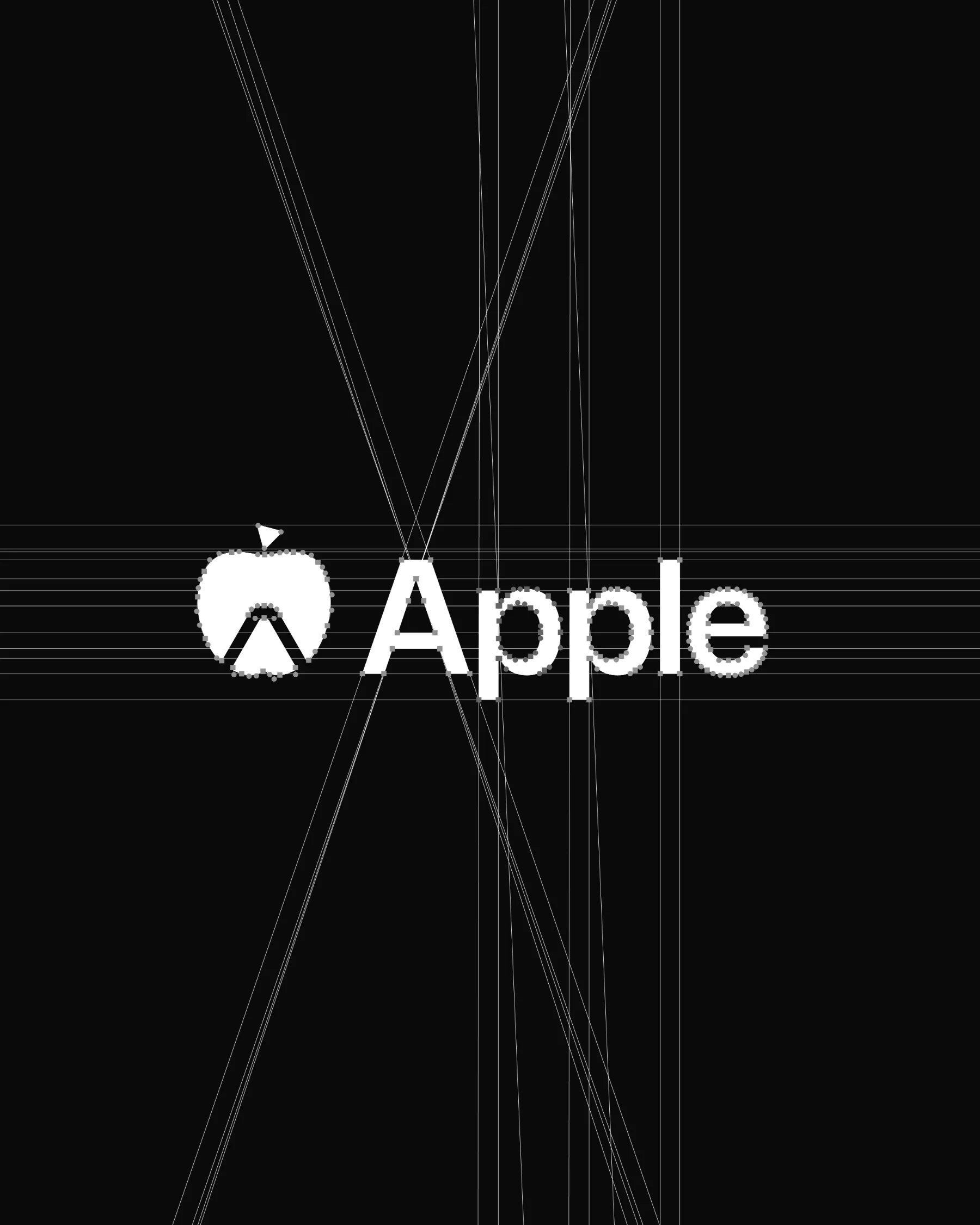 Le logotype sur ses lignes de construction