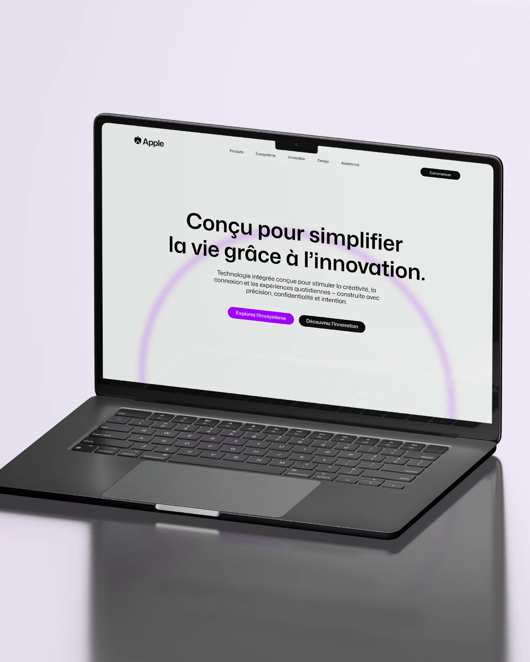 Le site Apple réinventé sur un ordinateur portable