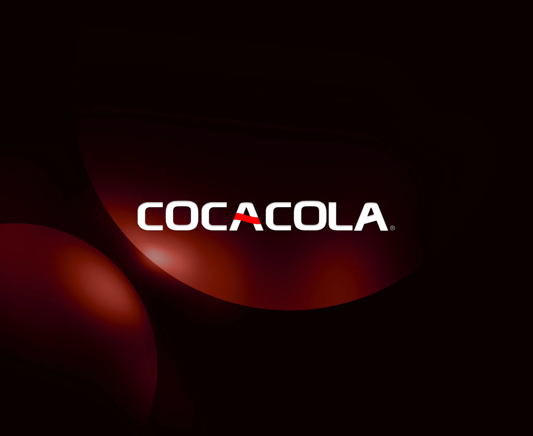 Le logotype Coca-Cola sur un fond rouge sombre