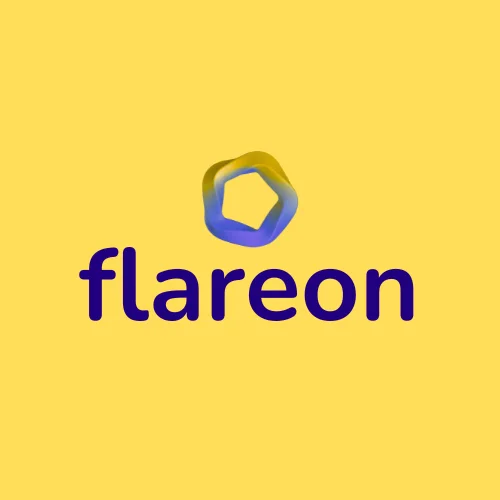 L'ancien logo Flareon, jaune et violet