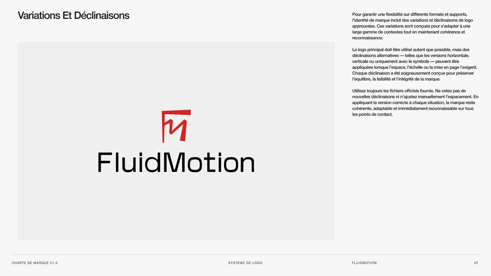 Le logo FluidMotion empilé
