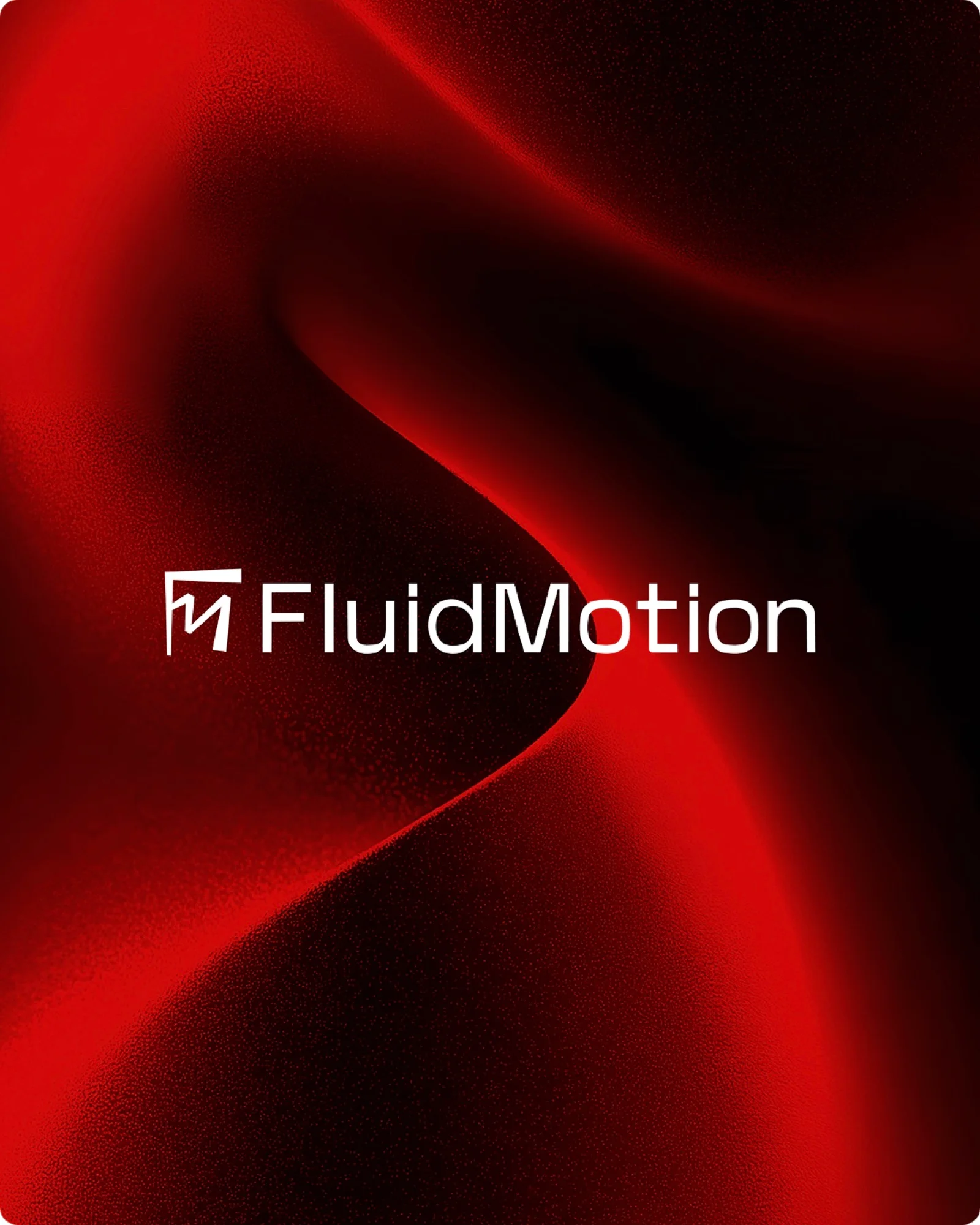 Le logo FluidMotion sur une vague rouge