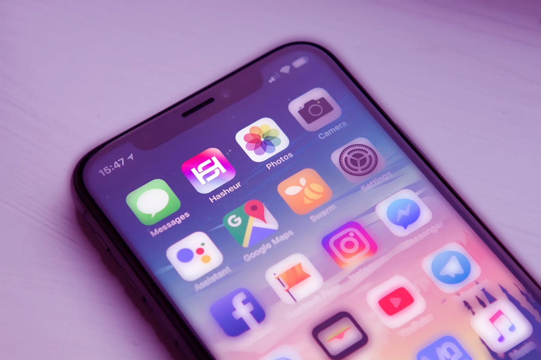 L'icône Hasheur parmi les applications d'un téléphone