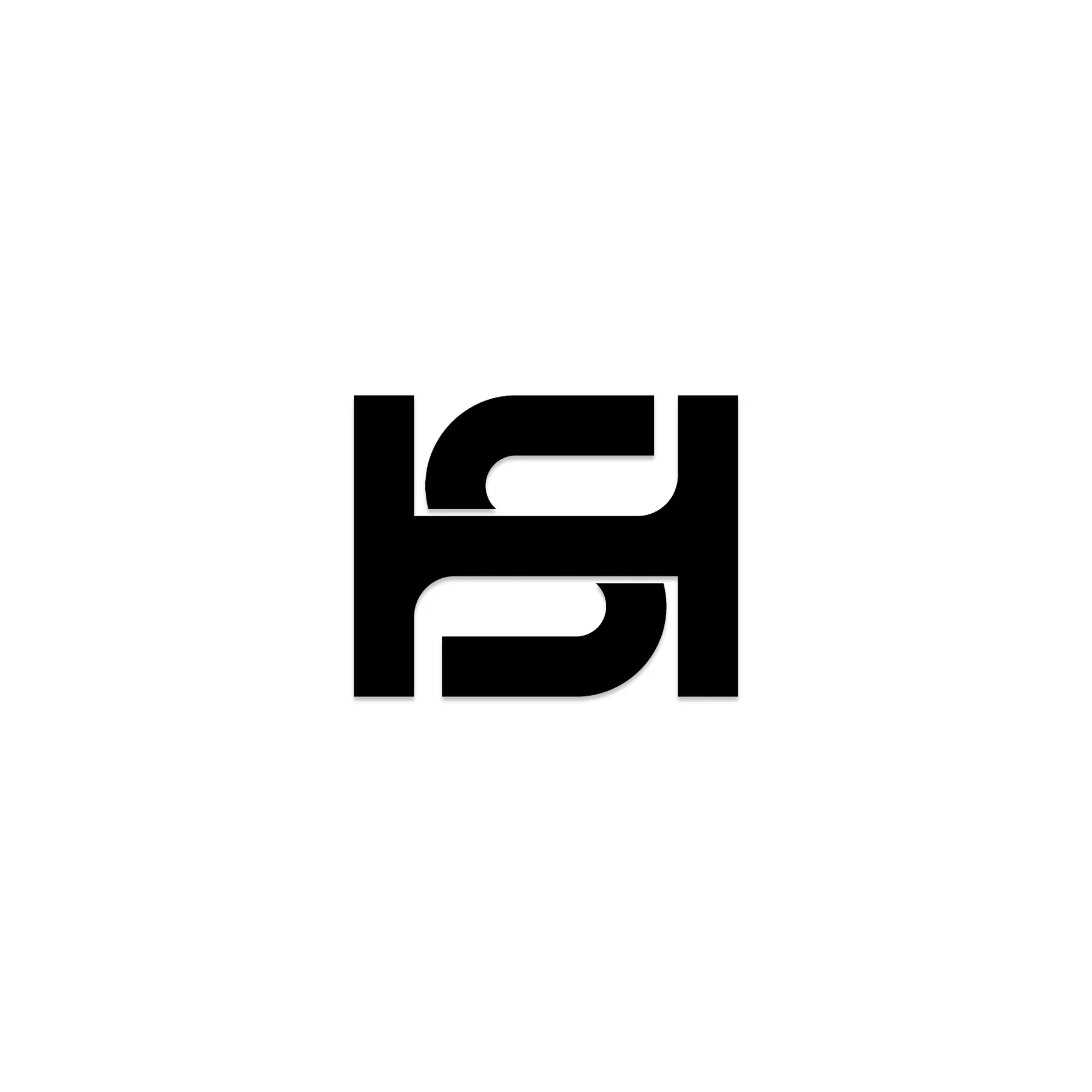 Le monogramme HS en noir sur blanc