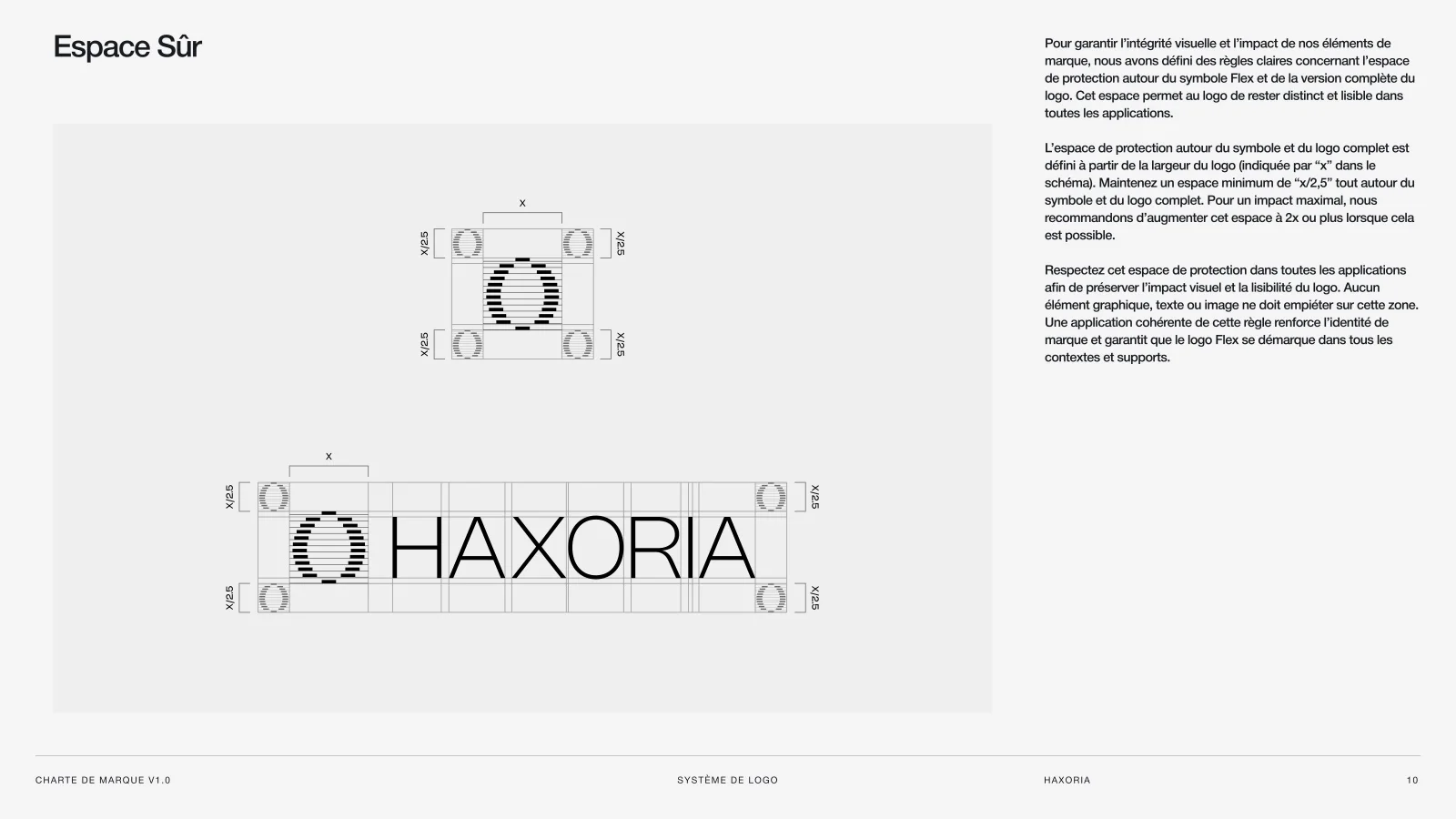 L'espace autour du logo Haxoria