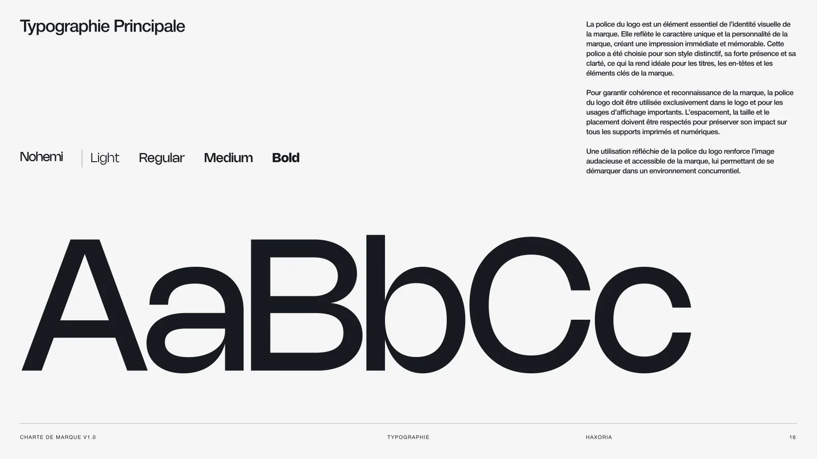 La typographie principale de Haxoria