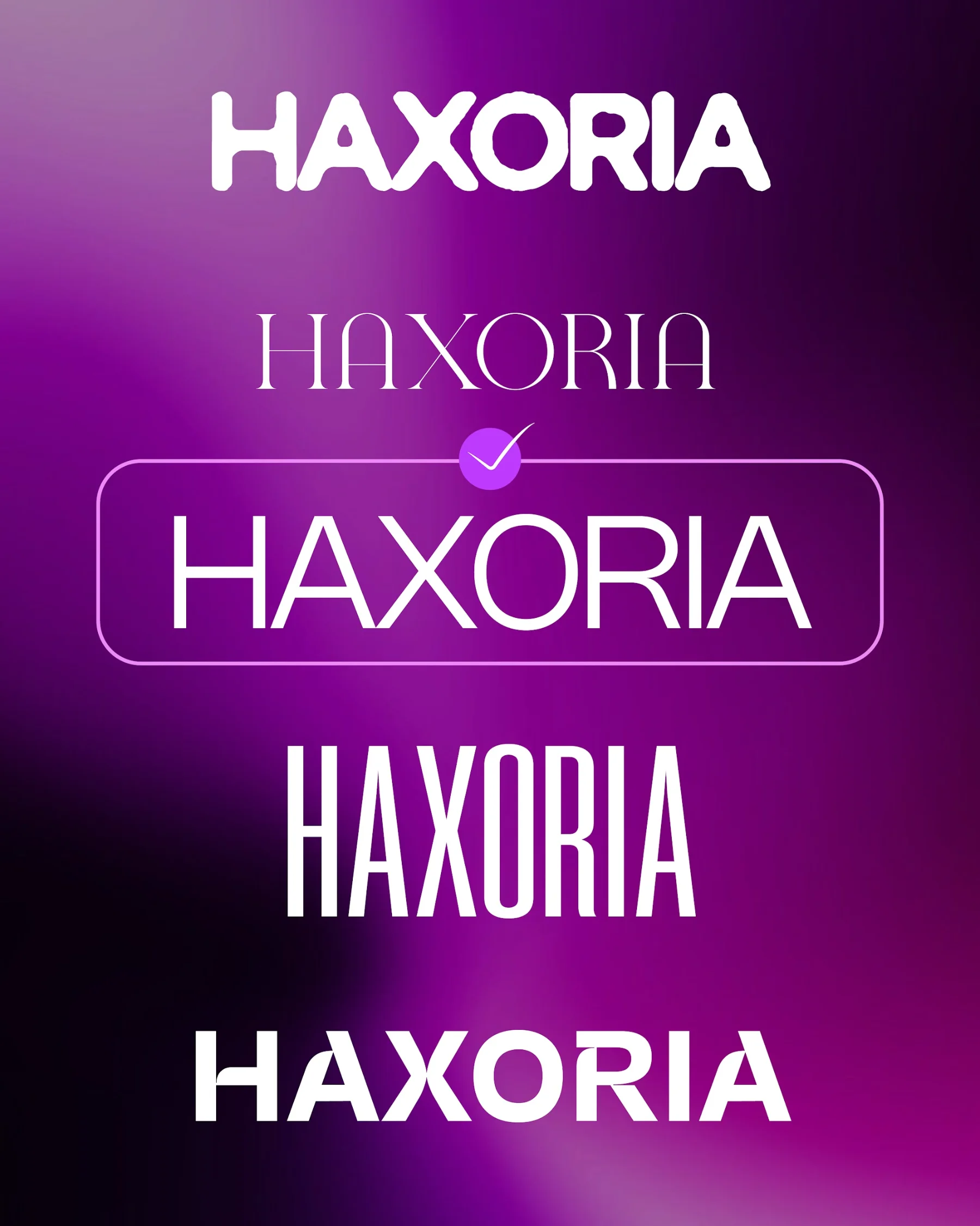 Le nom Haxoria dans plusieurs typographies