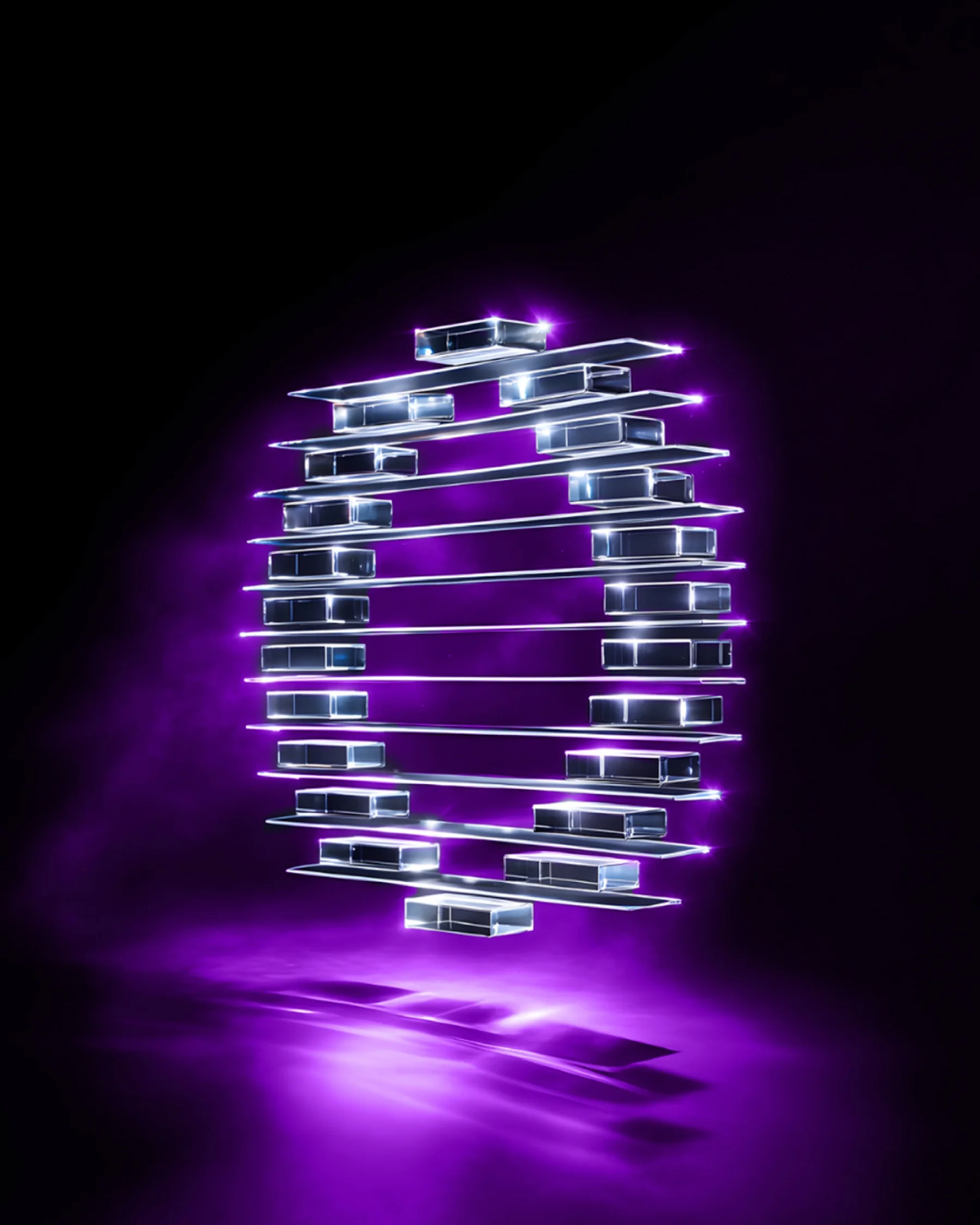 Le O de Haxoria en volume, fait de modules