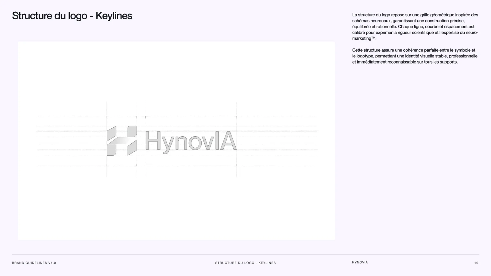 La structure du logo HynovIA sur ses lignes