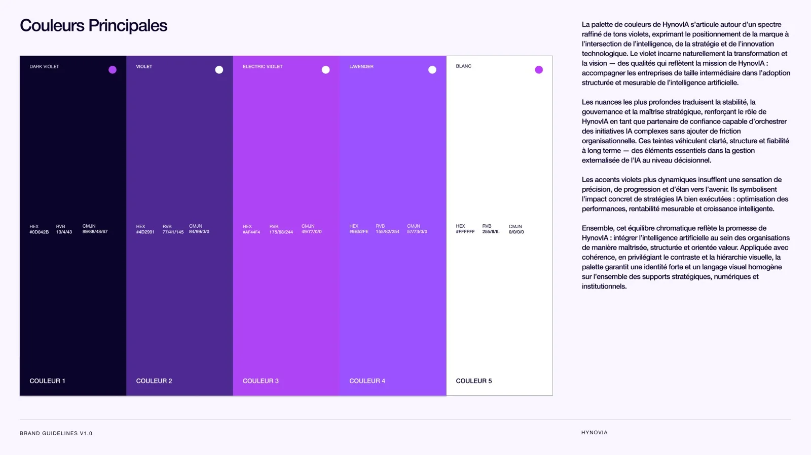 Les couleurs principales de HynovIA