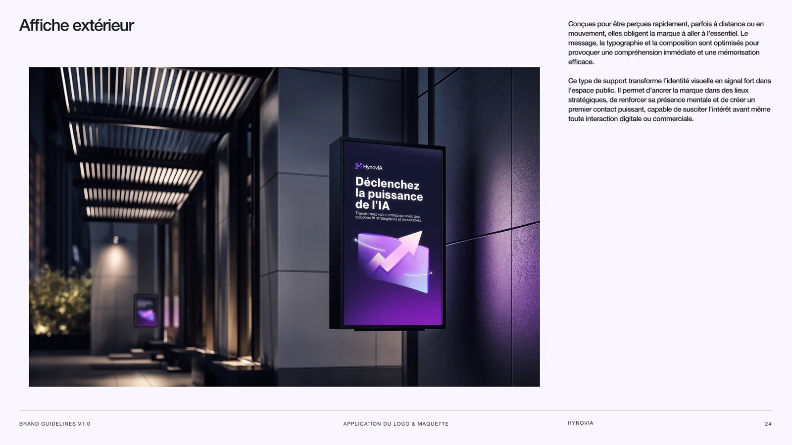 Une affiche HynovIA lumineuse