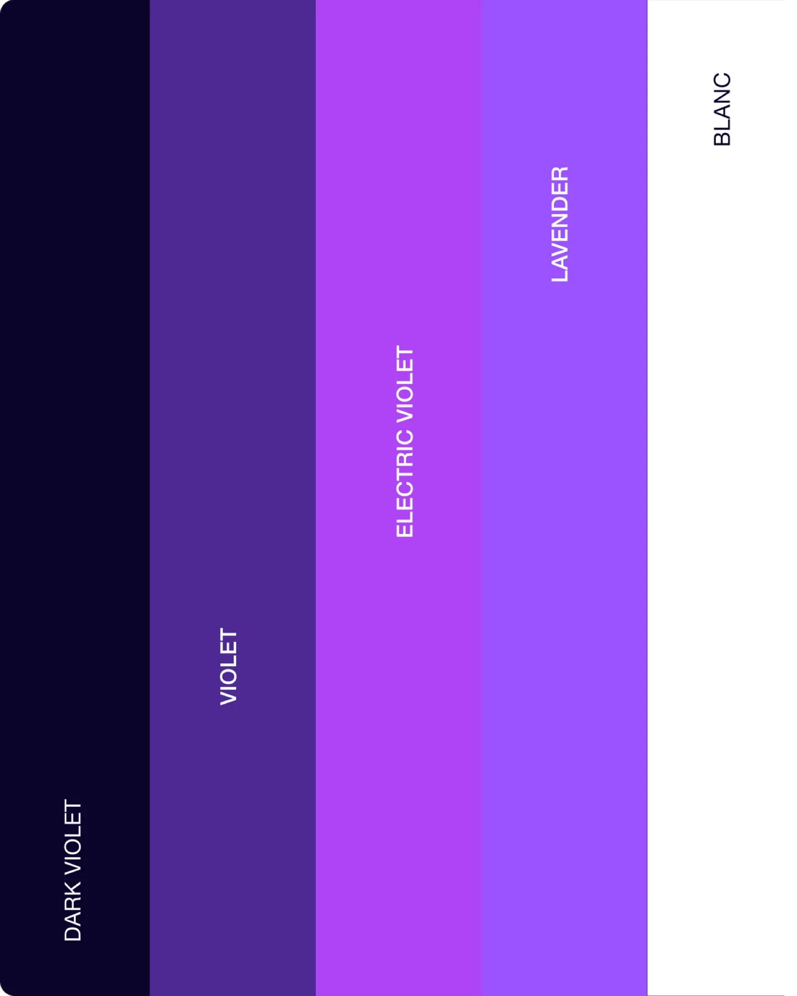 La palette HynovIA, du violet profond au blanc