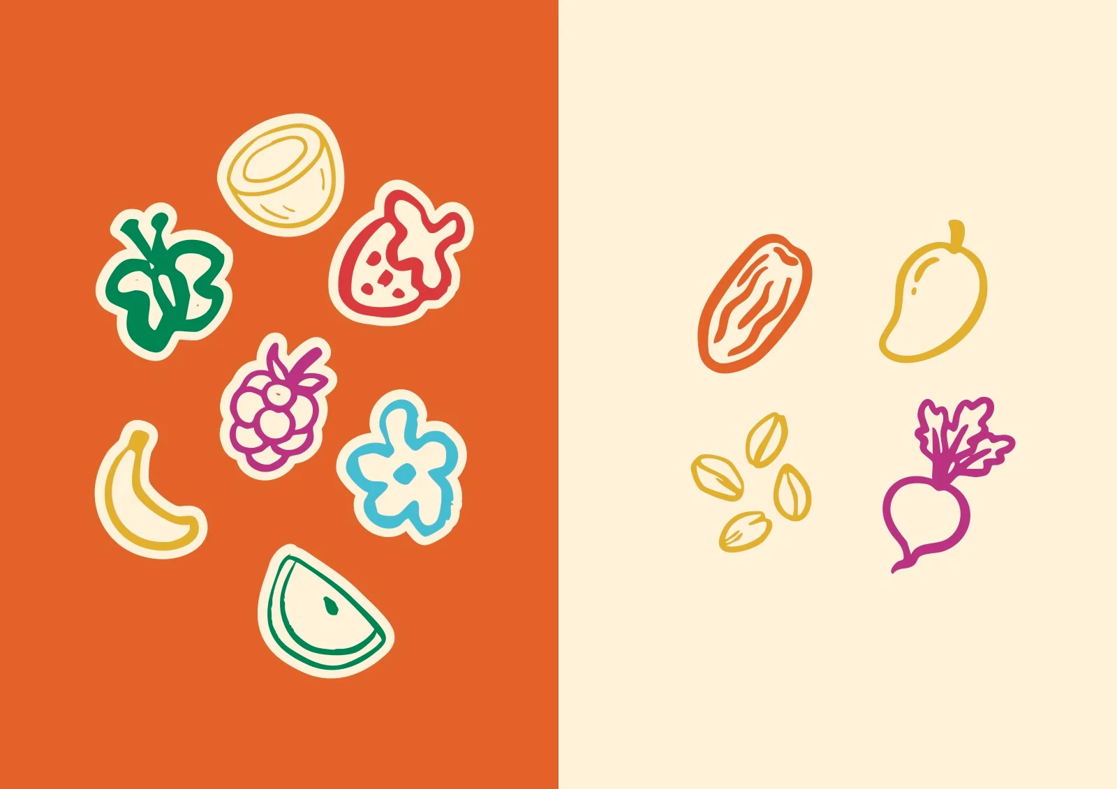 Les illustrations sur fond orange