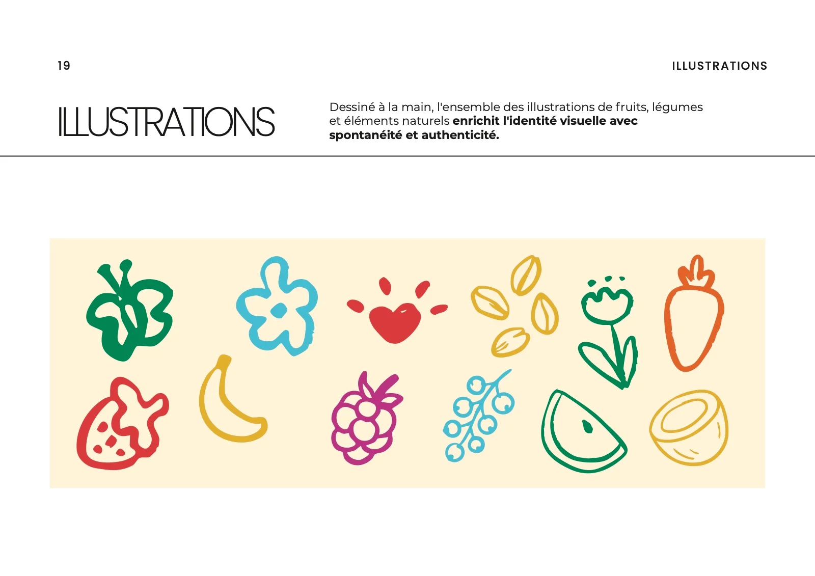 Les illustrations de fruits et de légumes d'Imacita