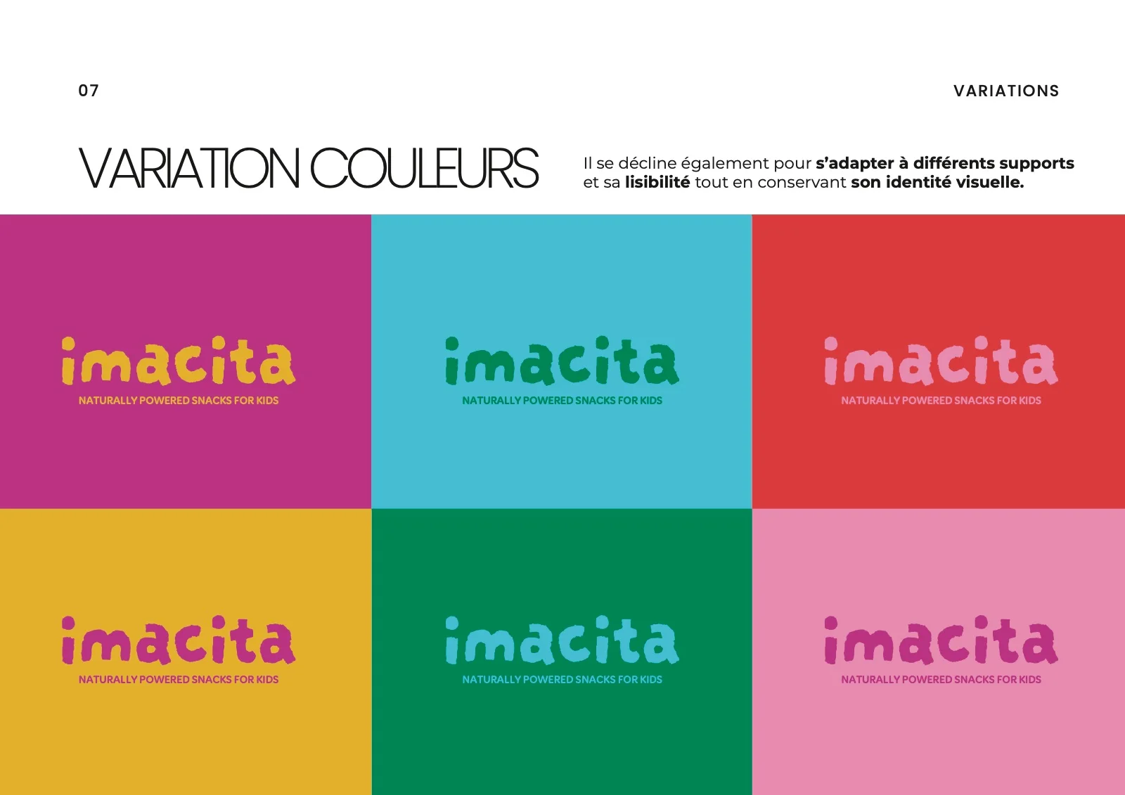 Les six variations couleur du logo