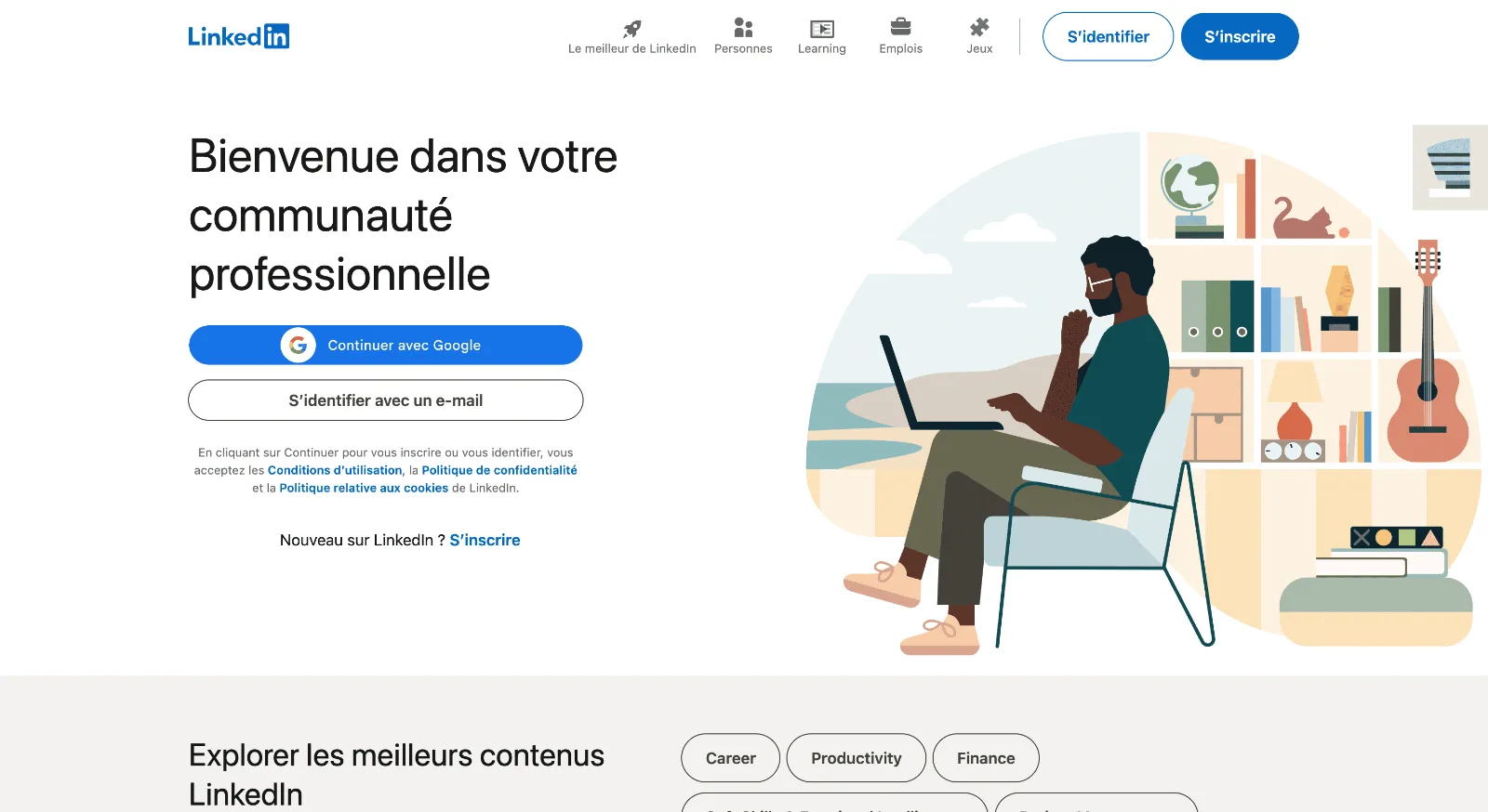 Ancien site LinkedIn, avant refonte par Percer