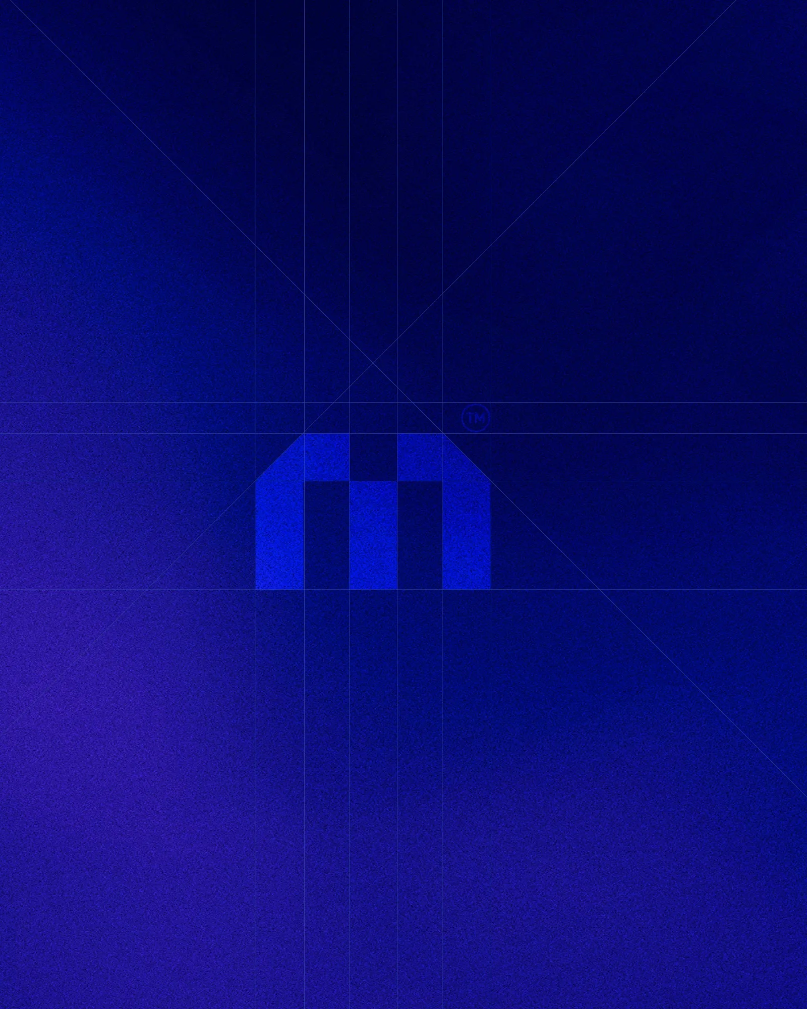 Le symbole seul, en bleu sur bleu