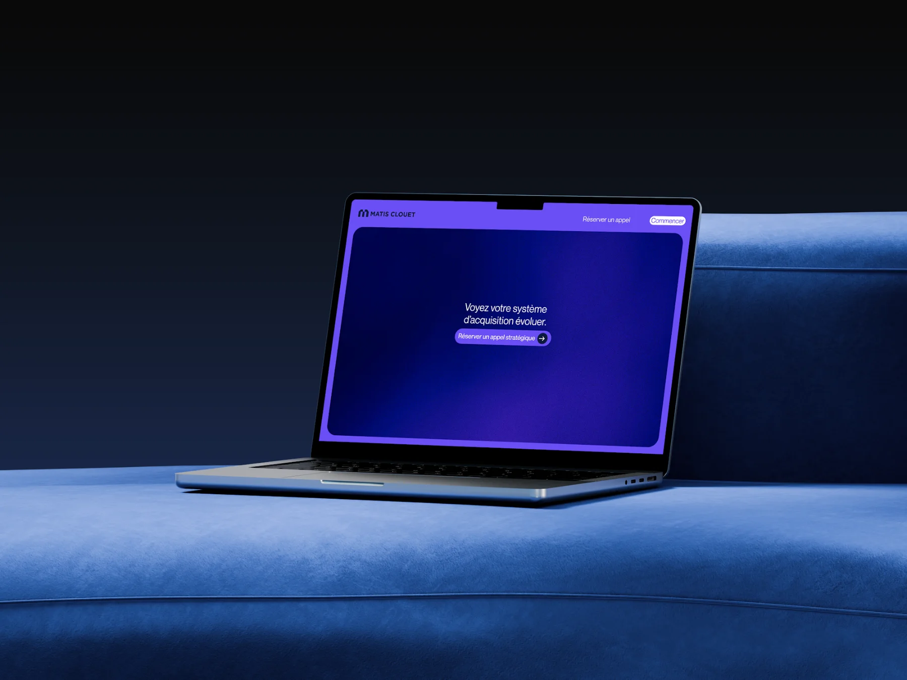 Le site Matis Clouet sur un ordinateur