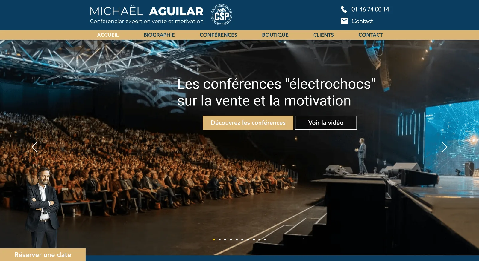Ancien site de Michaël Aguilar, avant refonte par Percer