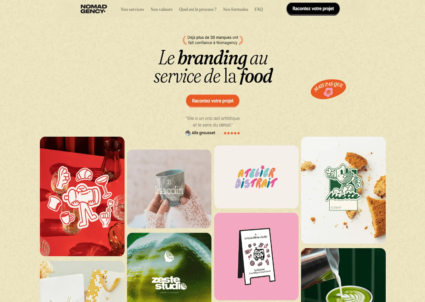 Page d'accueil du site Nomadgency après refonte par Percer