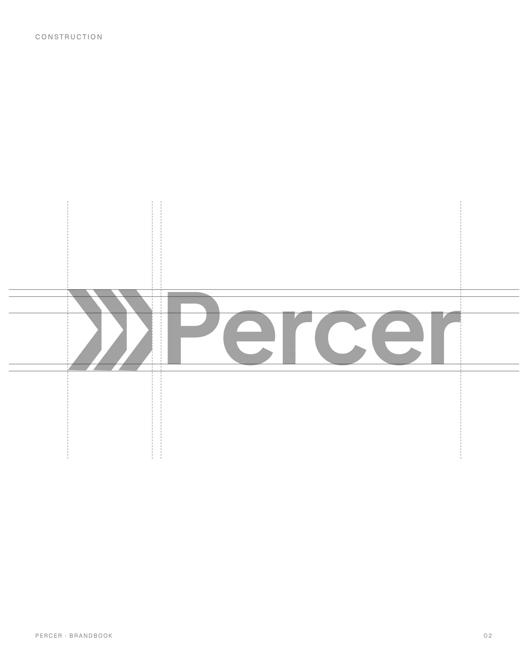 Le logo Percer sur ses lignes de construction