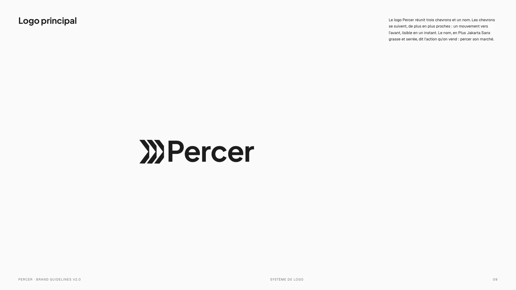Logo principal, dans les brand guidelines Percer