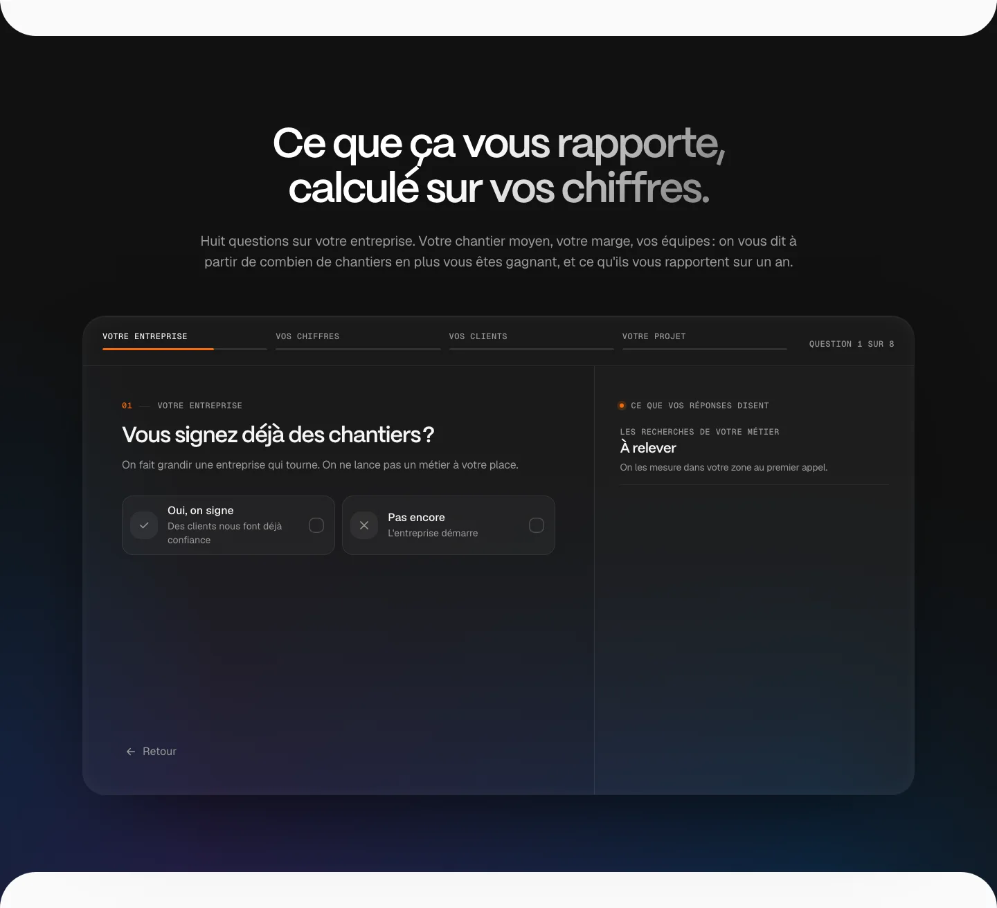 Le simulateur de rentabilité de la page Habitat