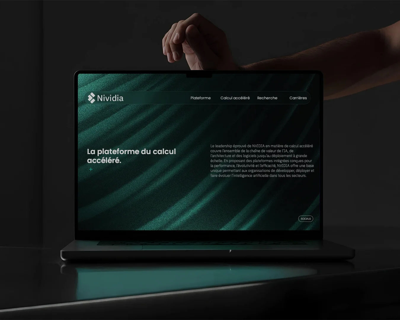 Le site Nvidia sur un ordinateur