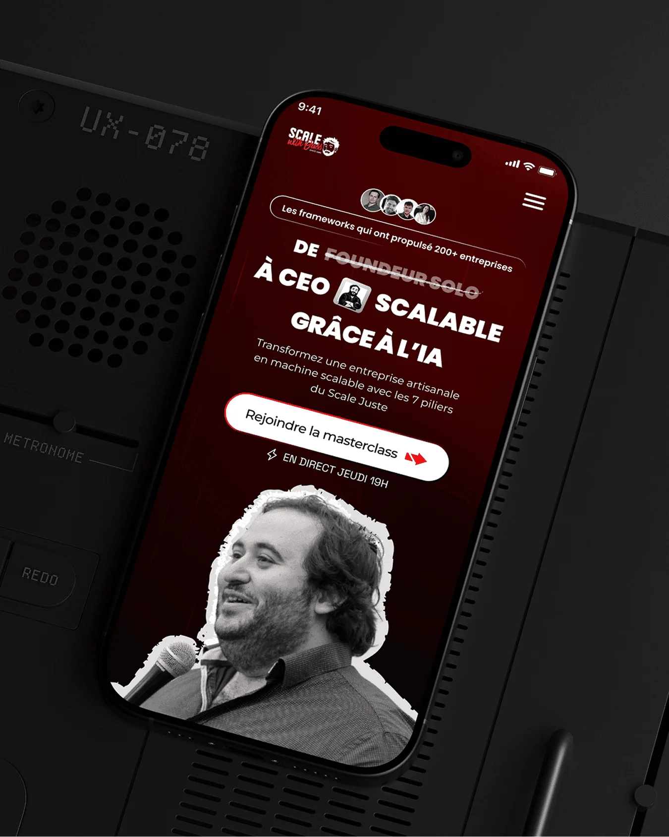 Site Scale With Ouss affiché sur un smartphone