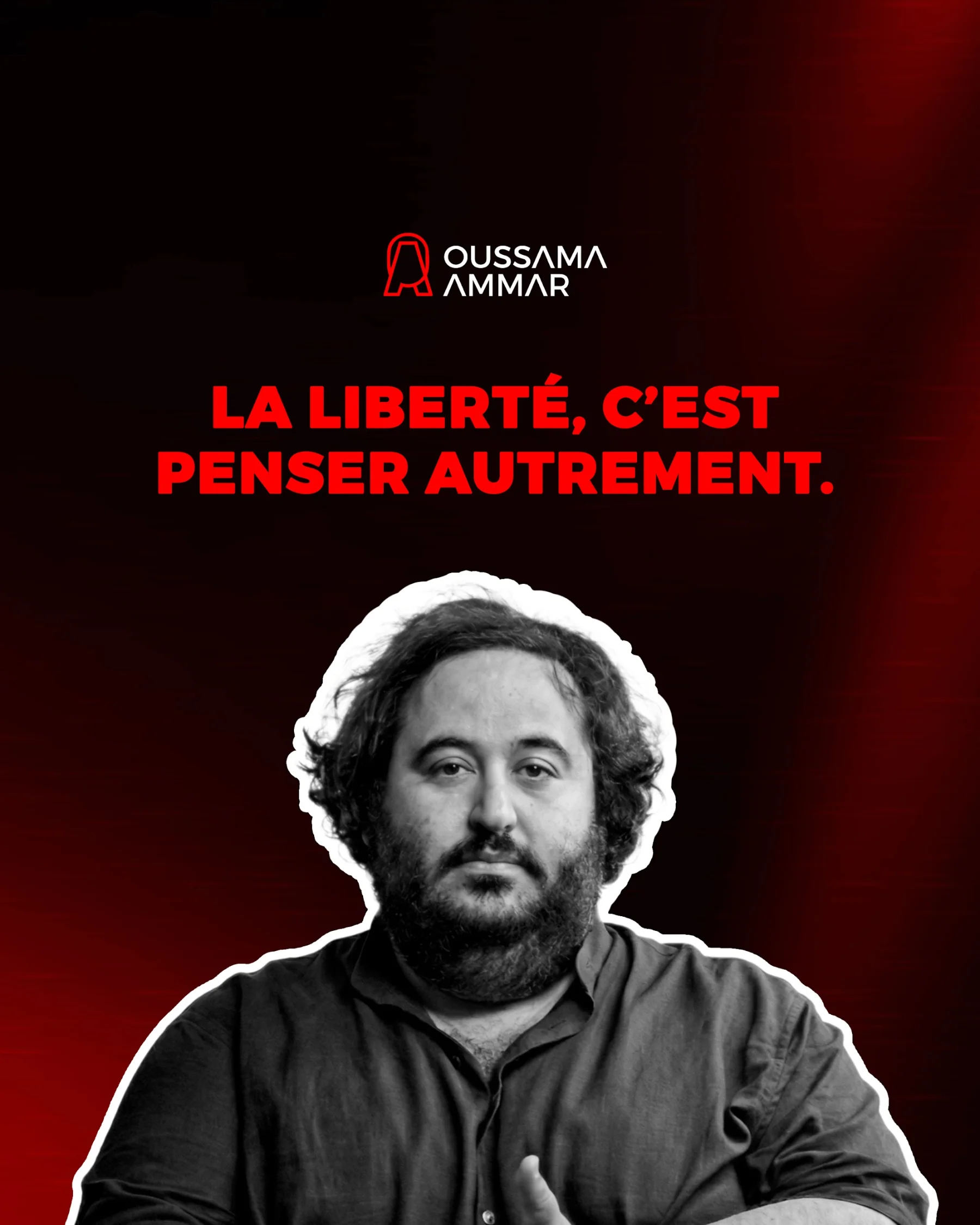 Un flyer « La liberté, c'est penser autrement »