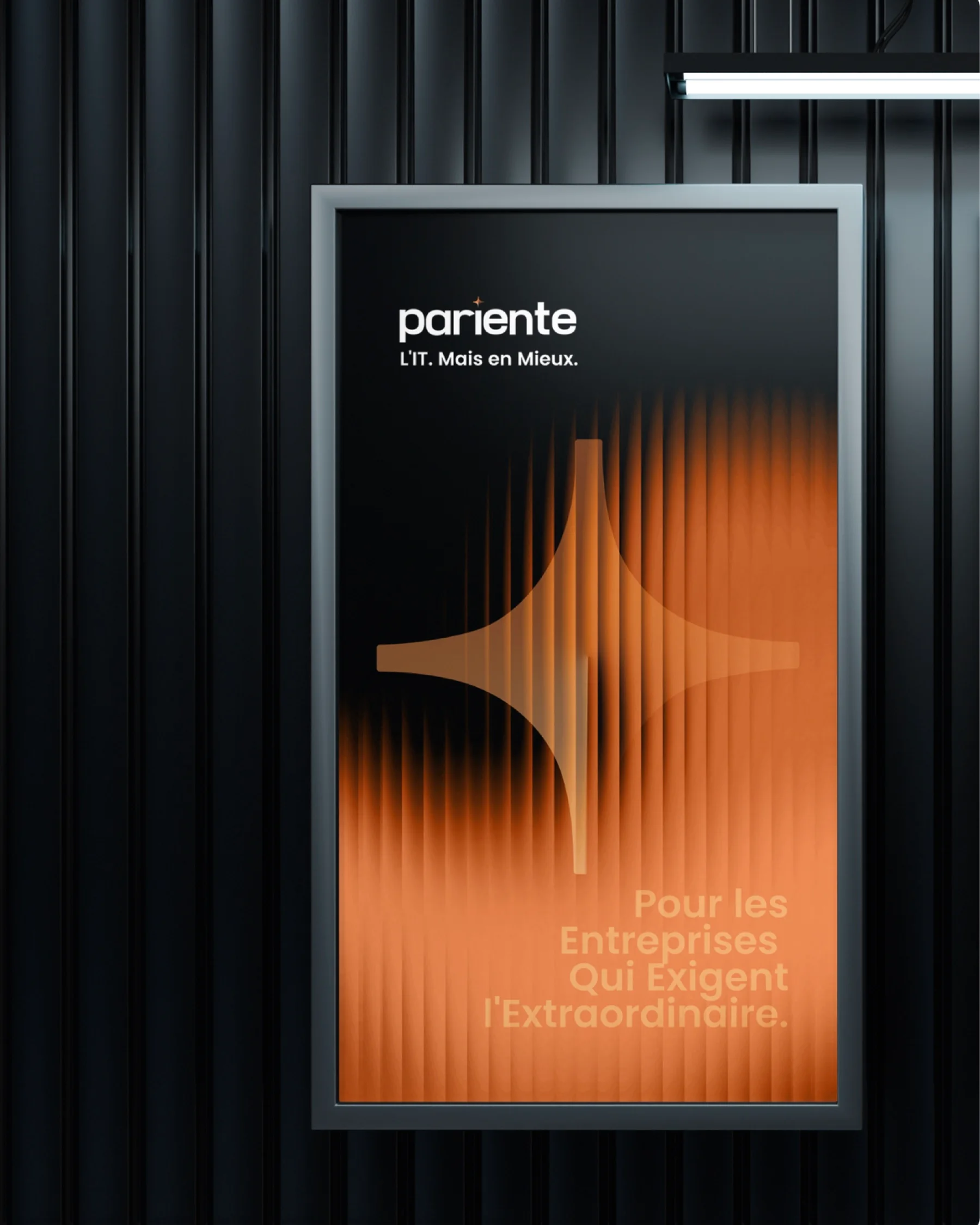 Une affiche Pariente dans un panneau lumineux