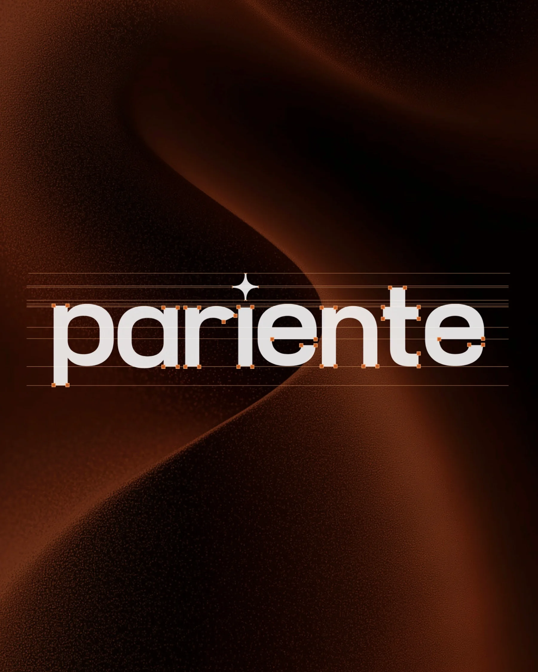 Le logo Pariente sur une vague brune