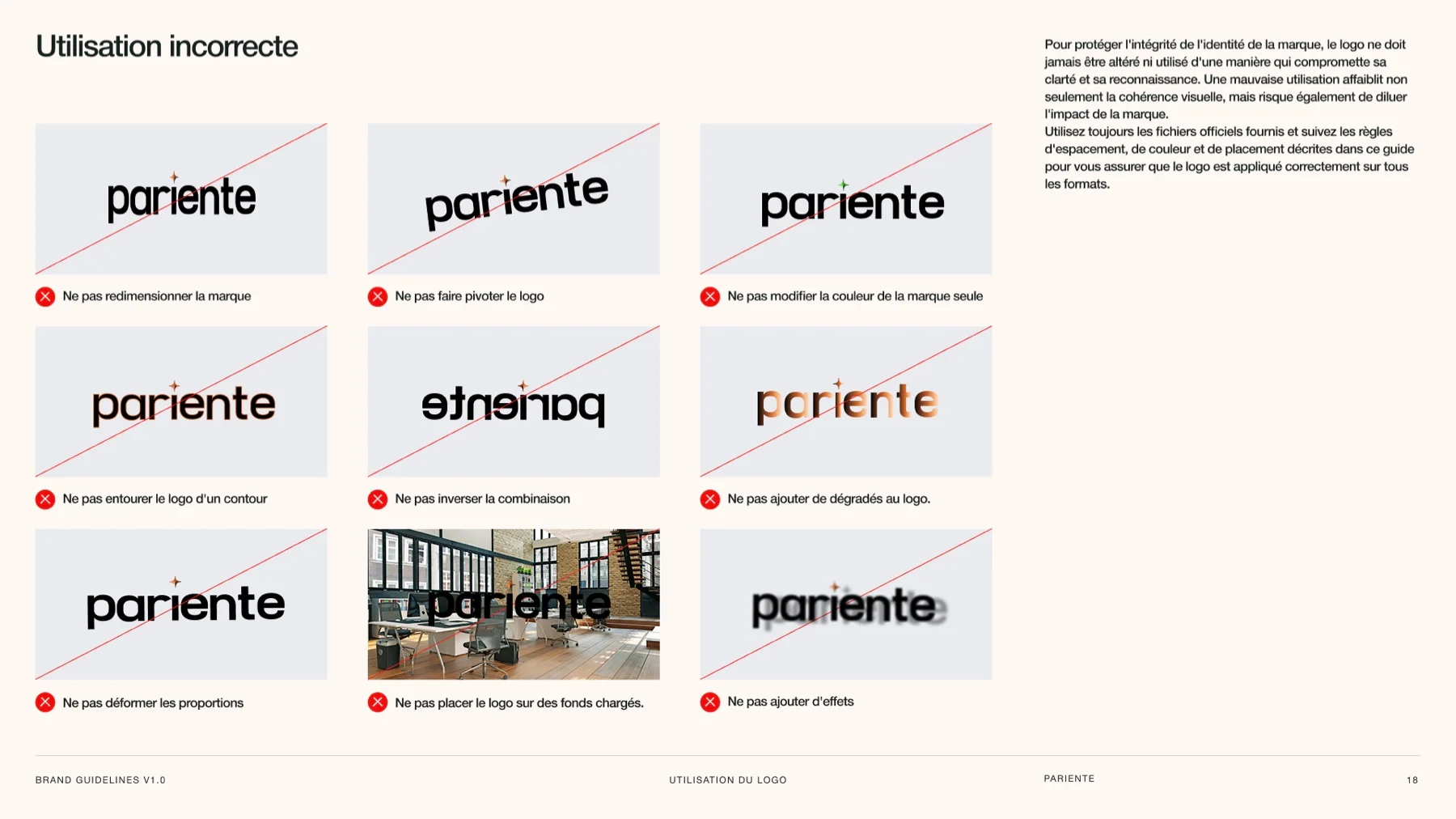 Les utilisations incorrectes du logo
