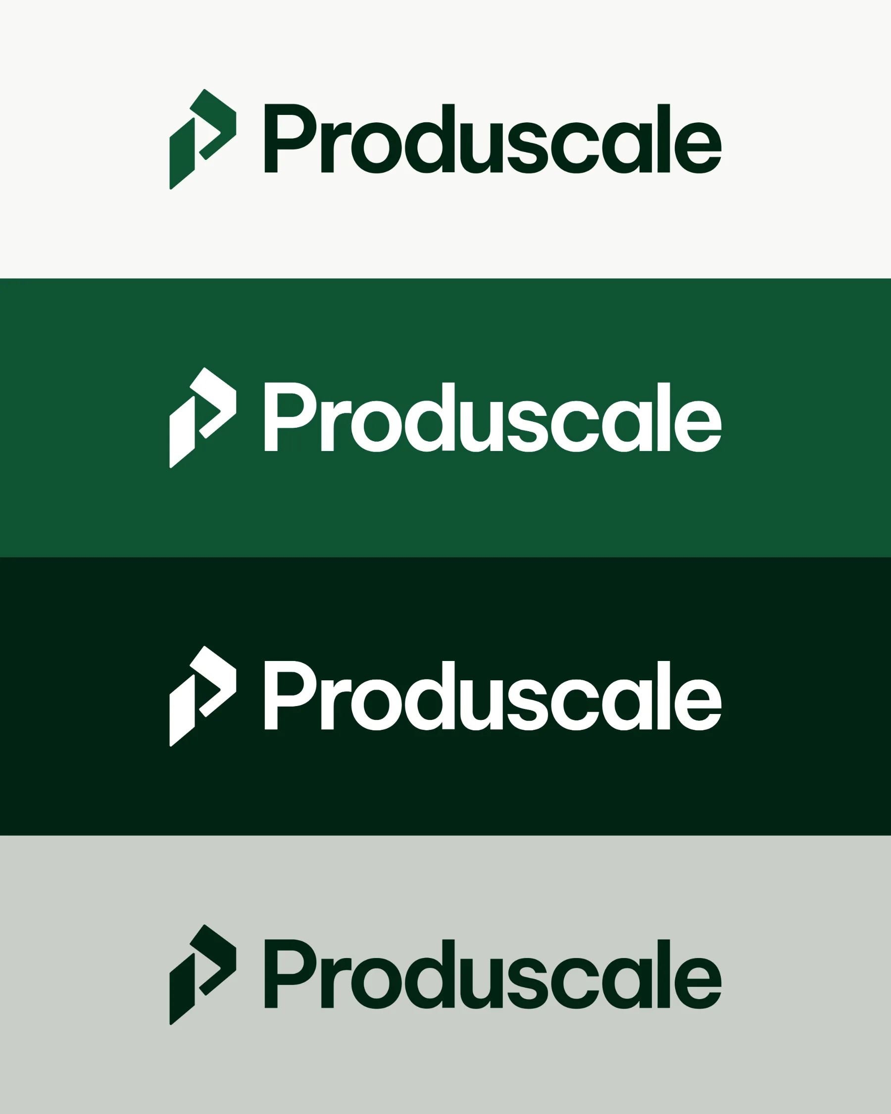 Les quatre déclinaisons du logo Produscale