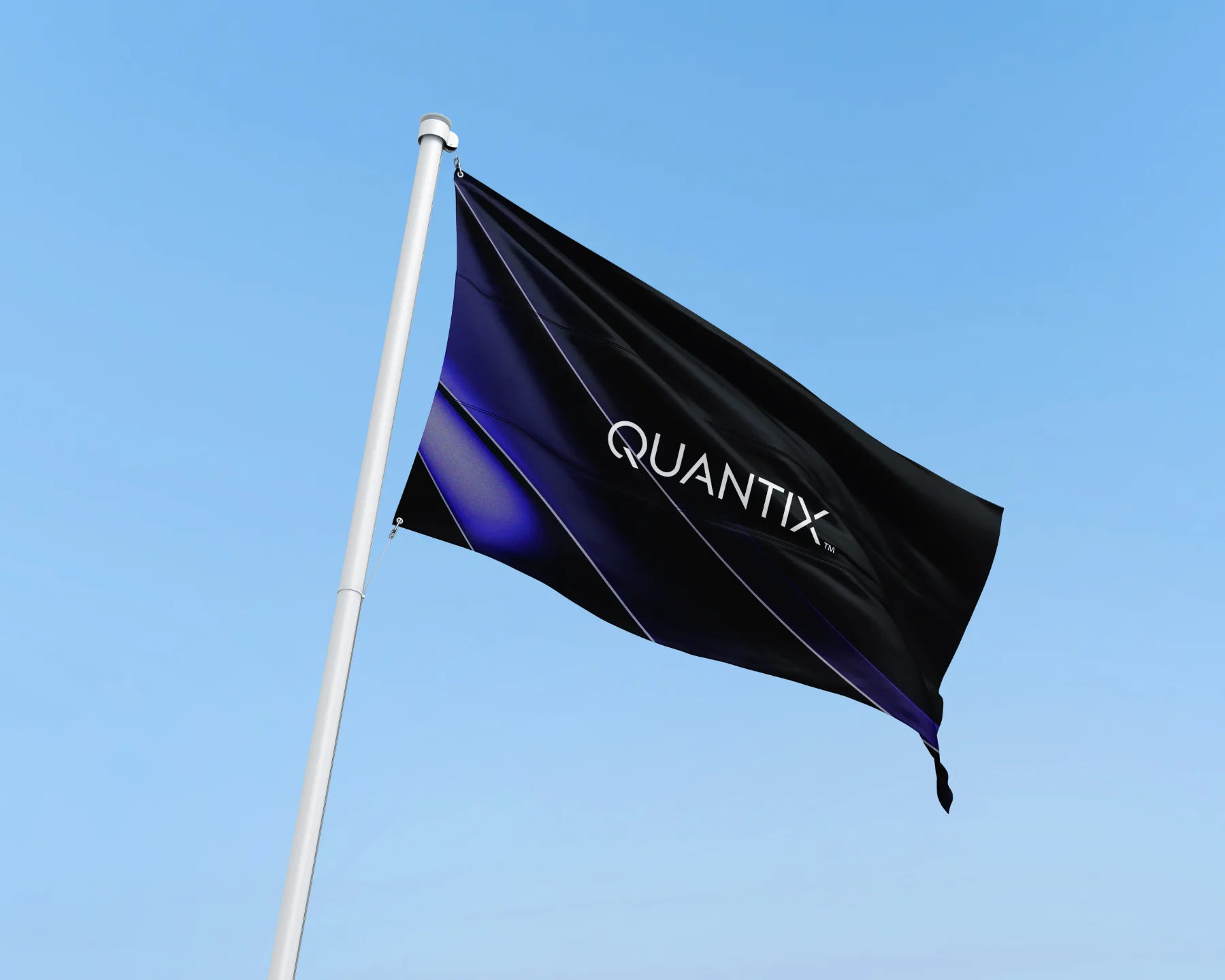 Un drapeau Quantix dans le ciel