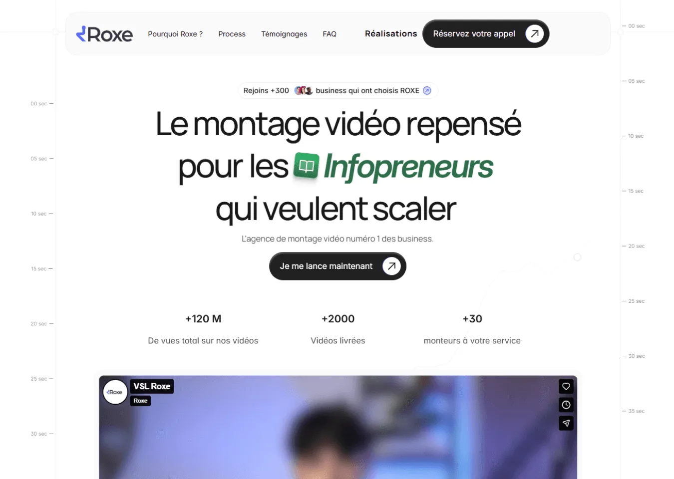 Page d'accueil du site Roxe après refonte par Percer