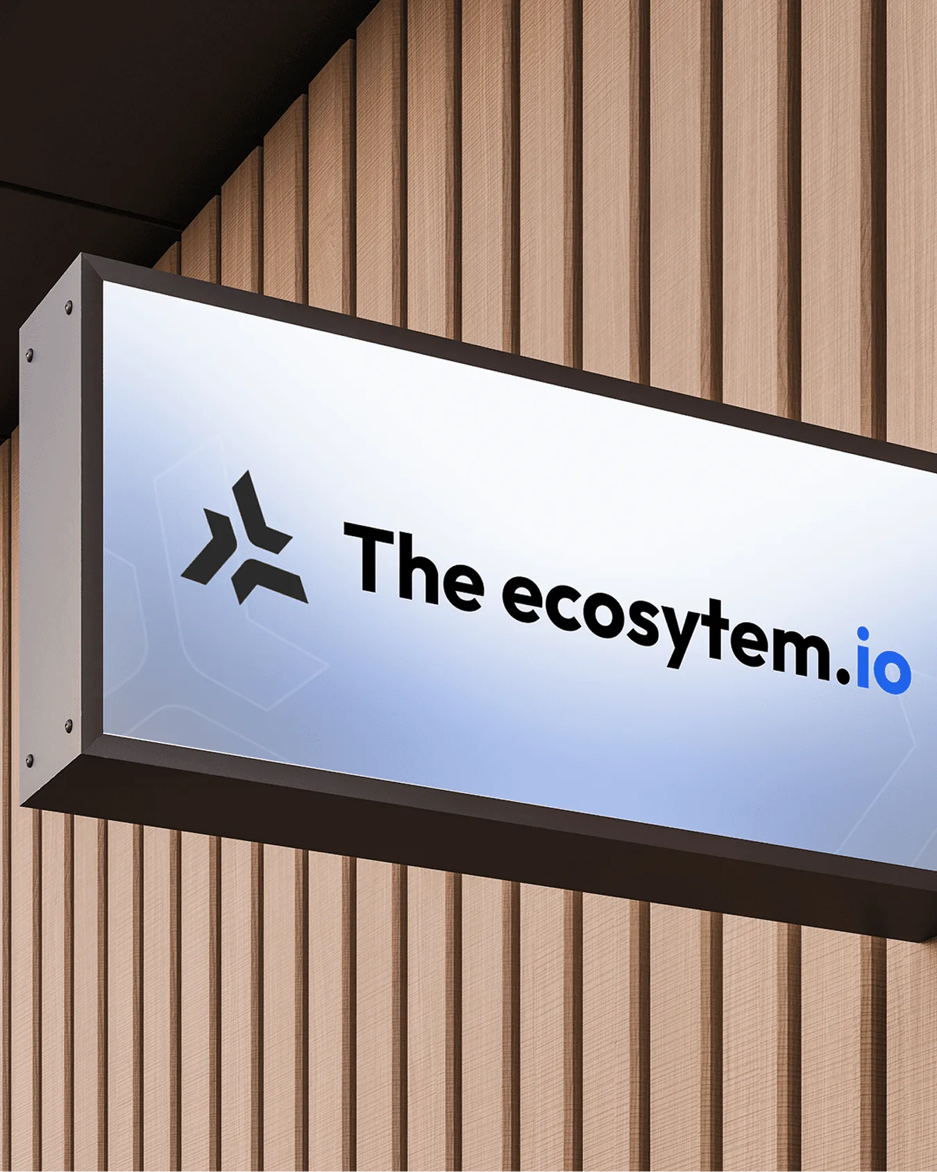 Logo The Ecosystem sur une enseigne lumineuse
