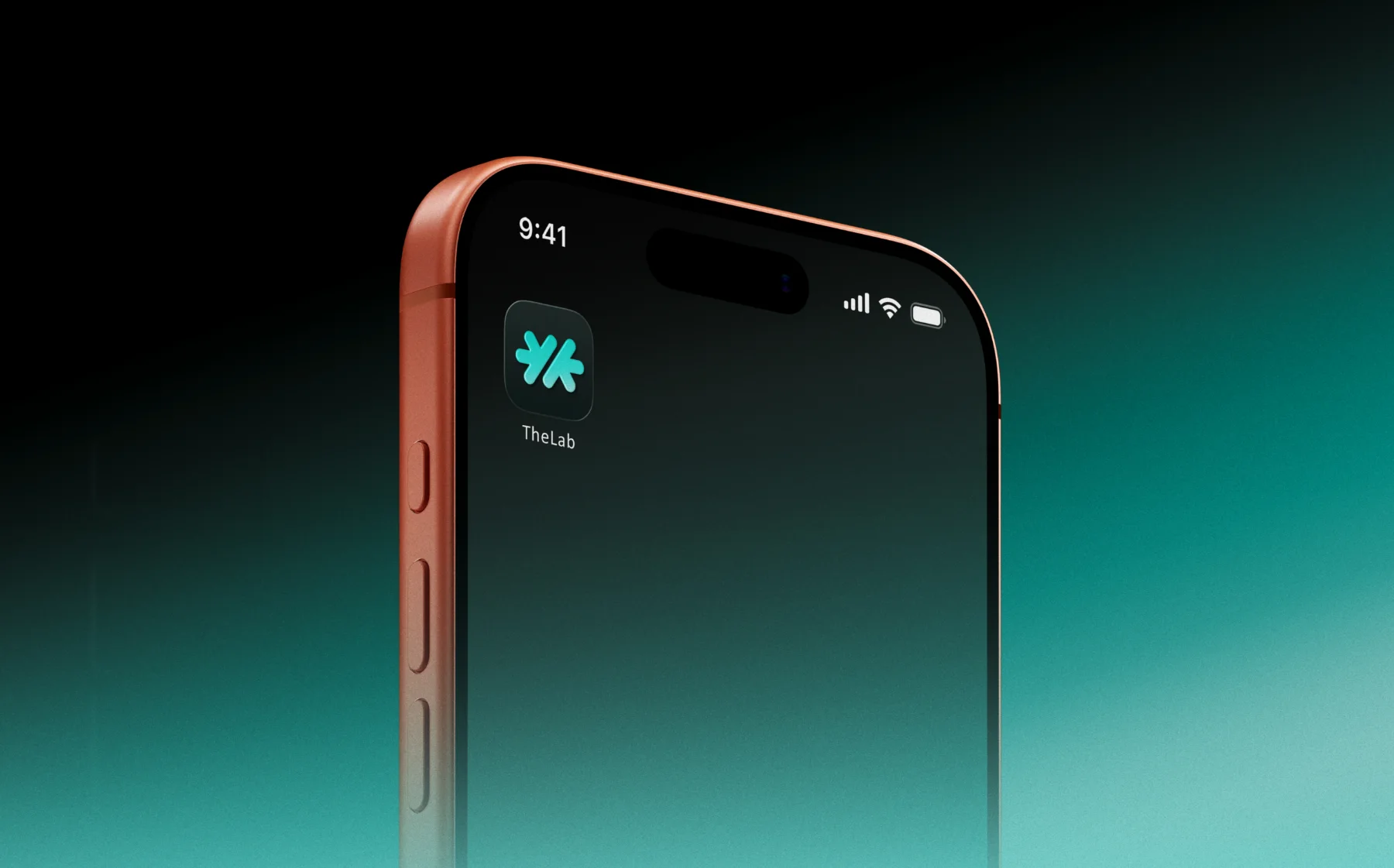 L'icône TheLab.io sur un écran de téléphone