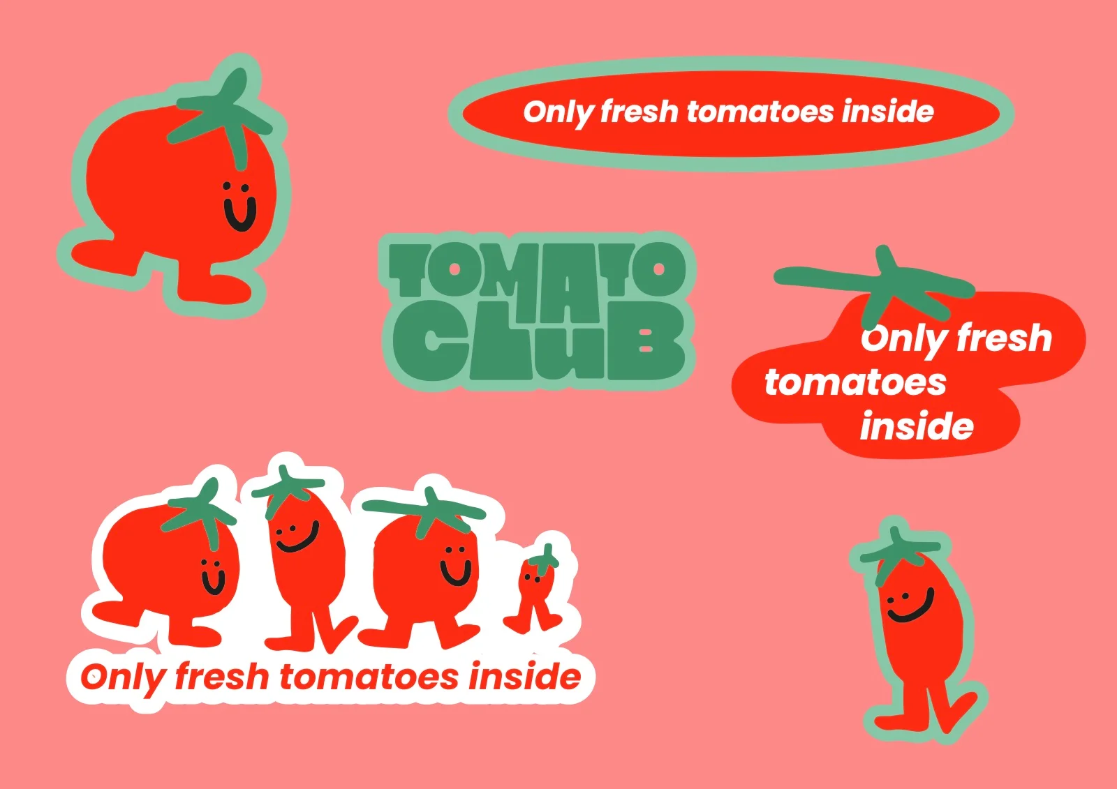 Les stickers « Only fresh tomatoes inside »
