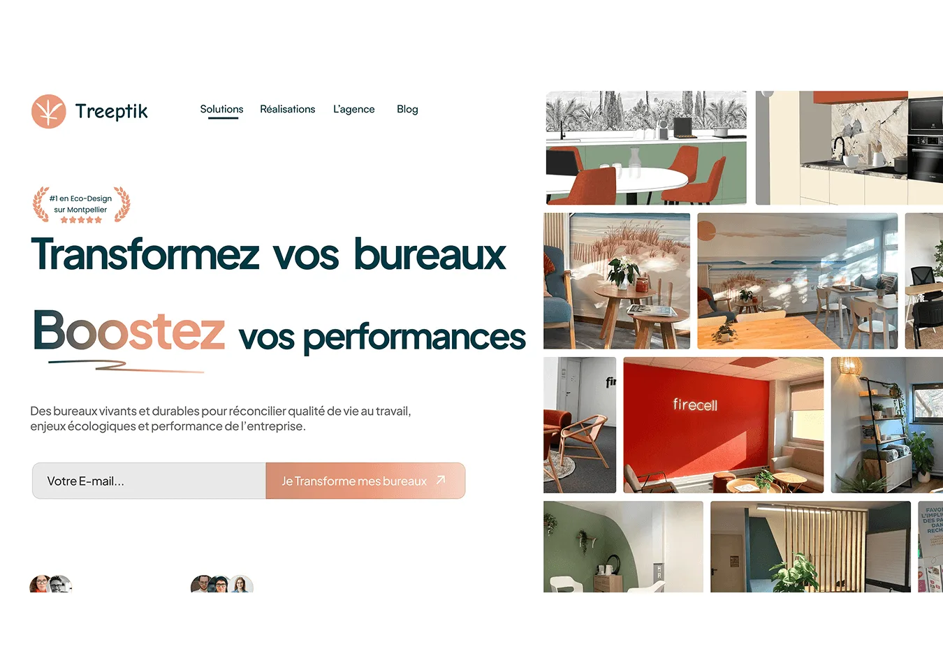 Page d'accueil du site Treeptik après refonte par Percer