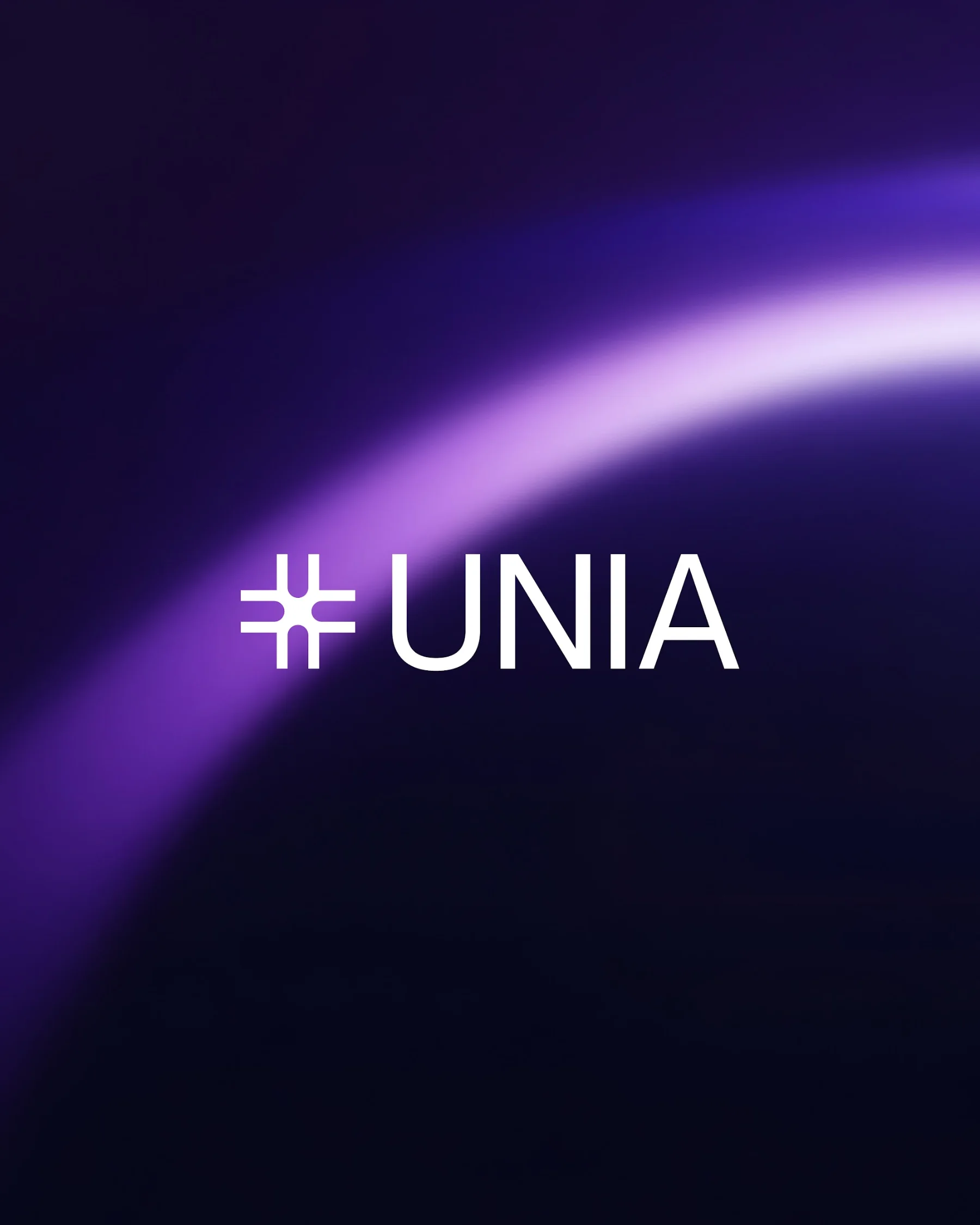 Le logo Unia sur un dégradé violet