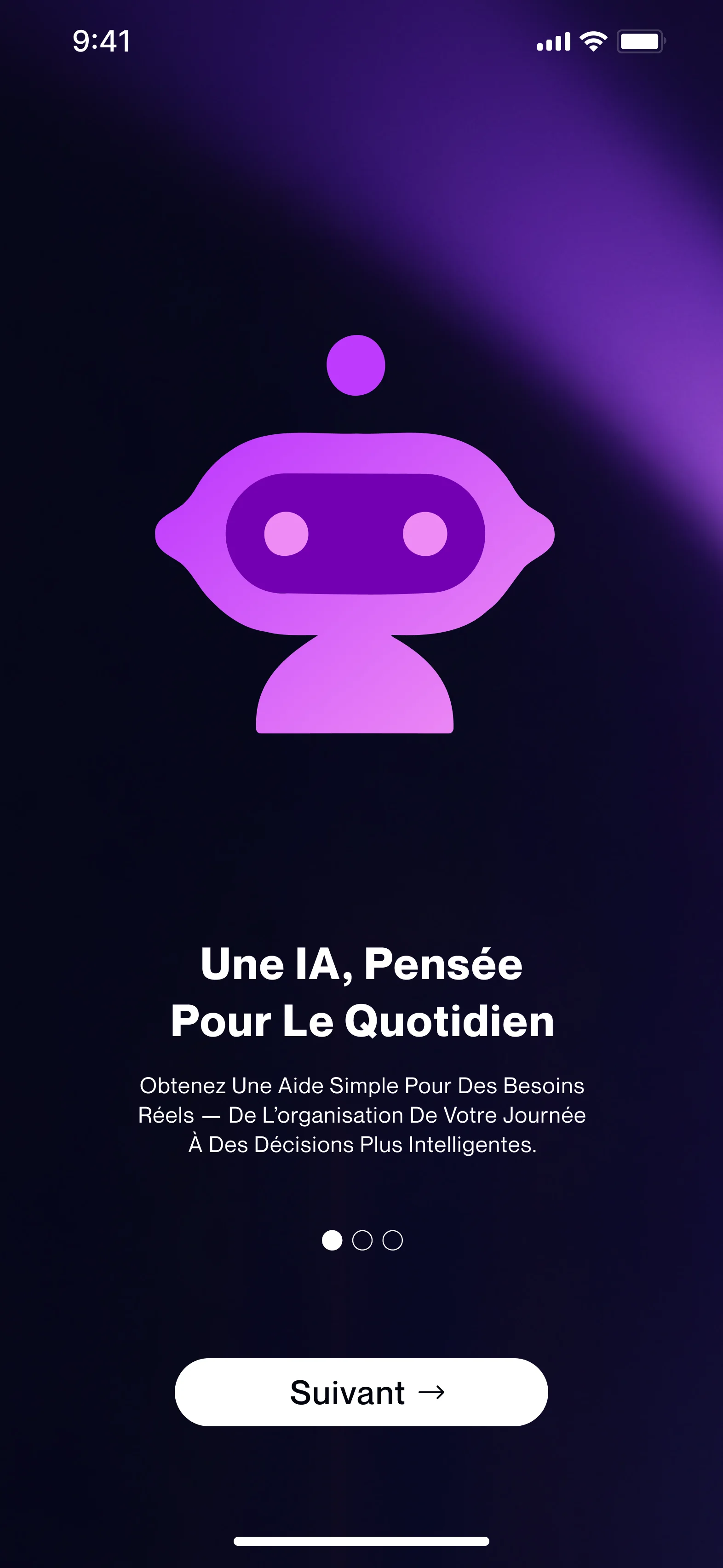 Un écran de découverte