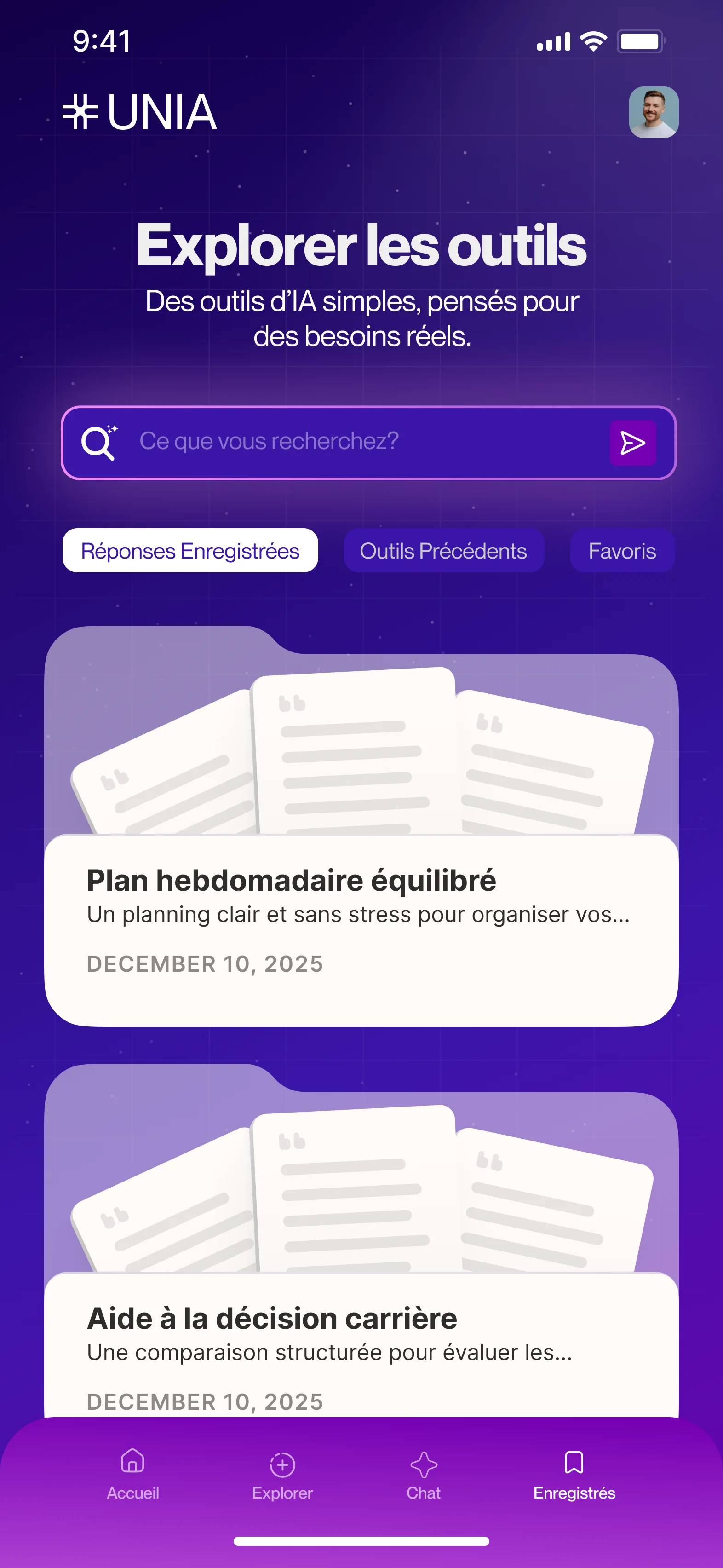 Les lectures sauvegardées